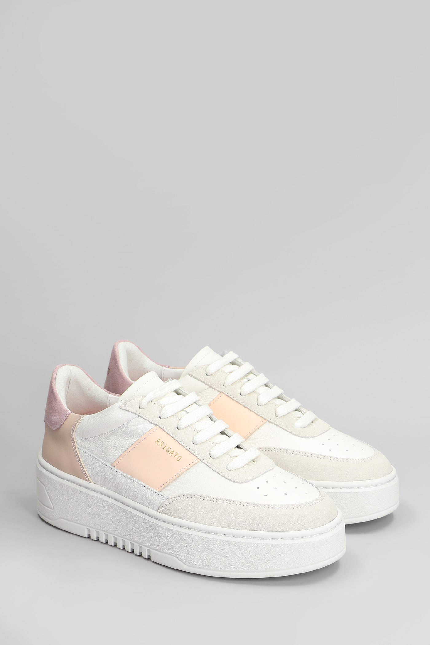Axel Arigato Orbit Vintage Sneakers In White Suede And Leather In White
