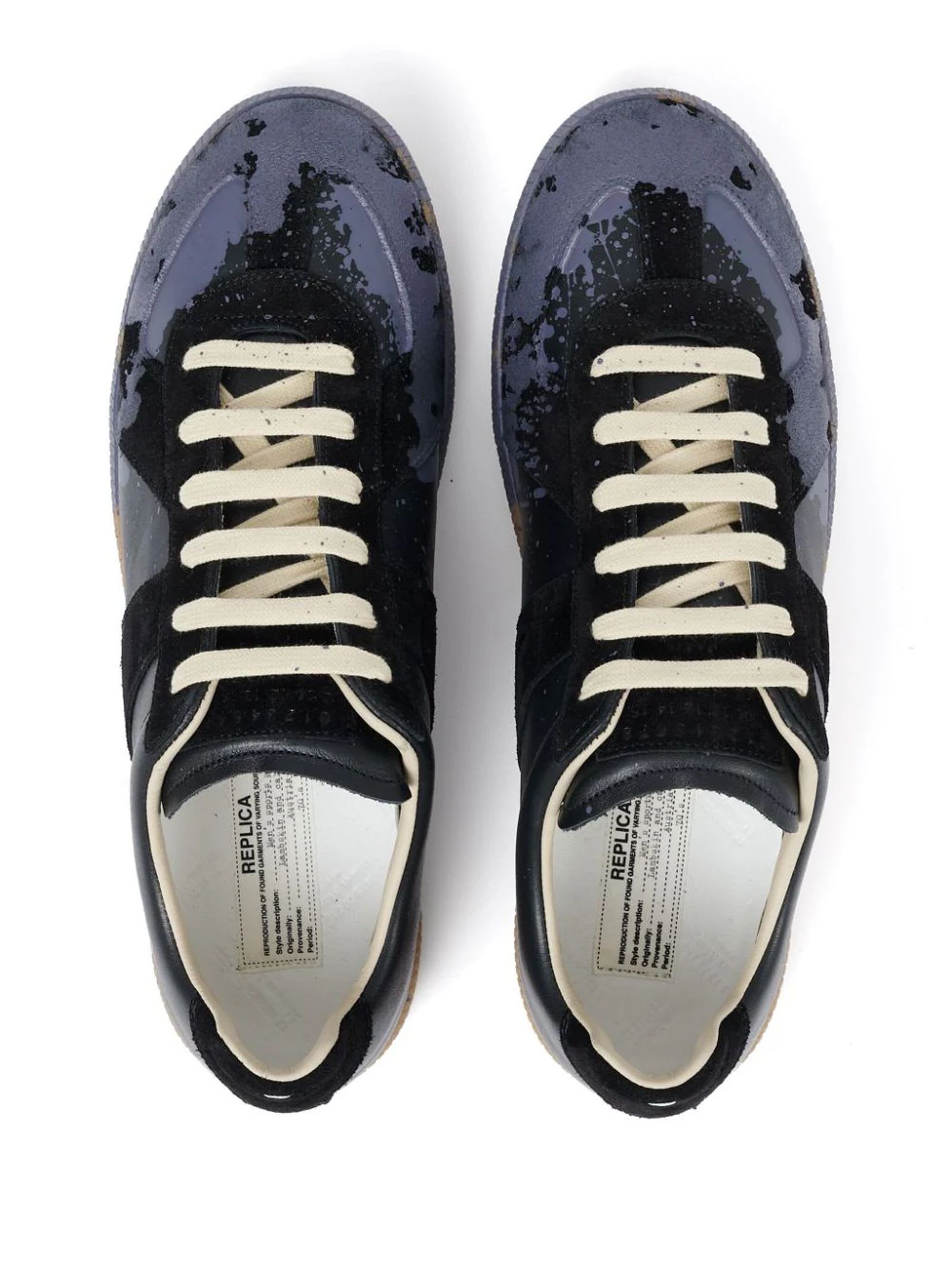 Shop Maison Margiela Sneakers Black In Blue