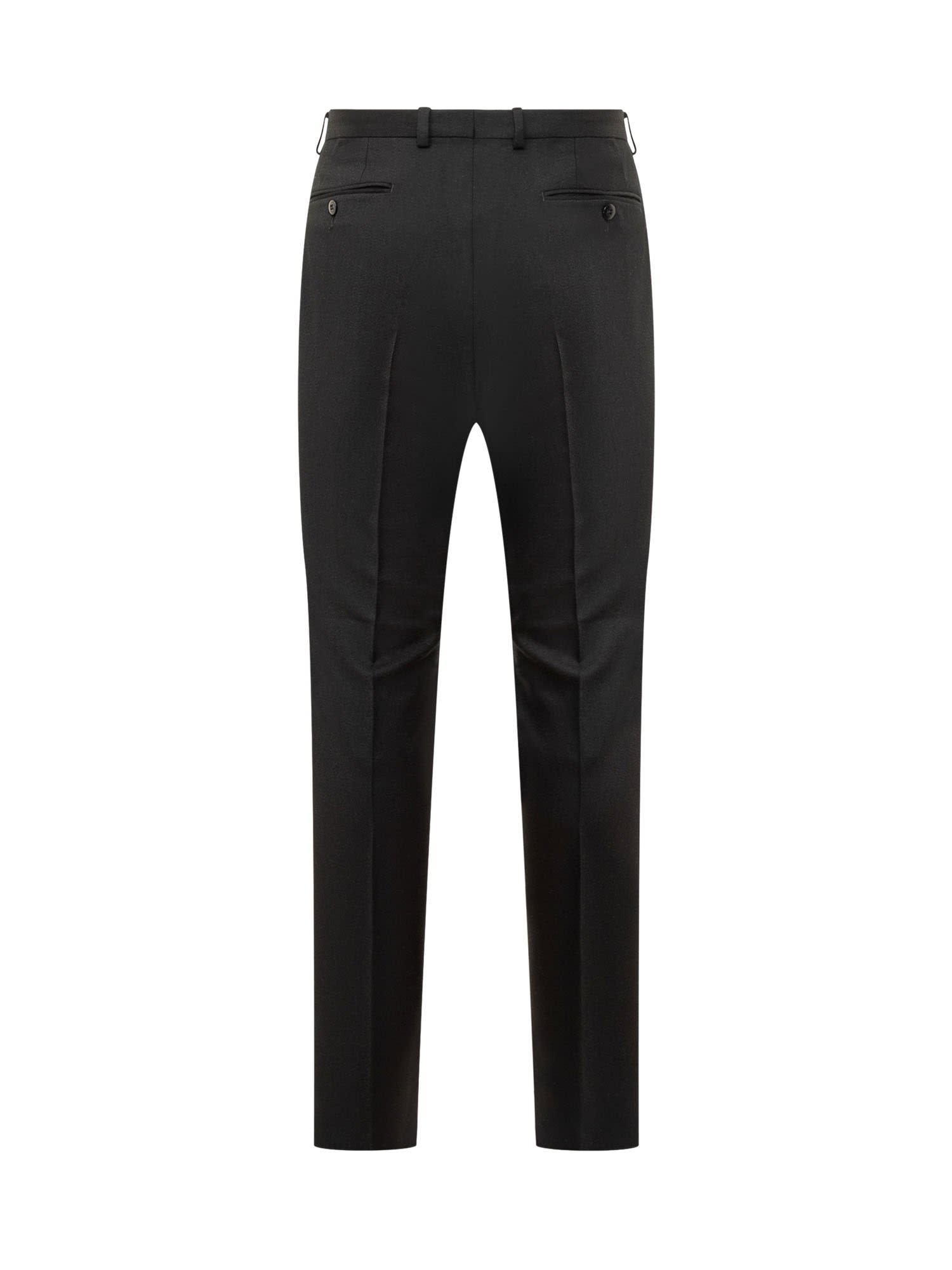 Shop Zegna Wool Trousers In Nero