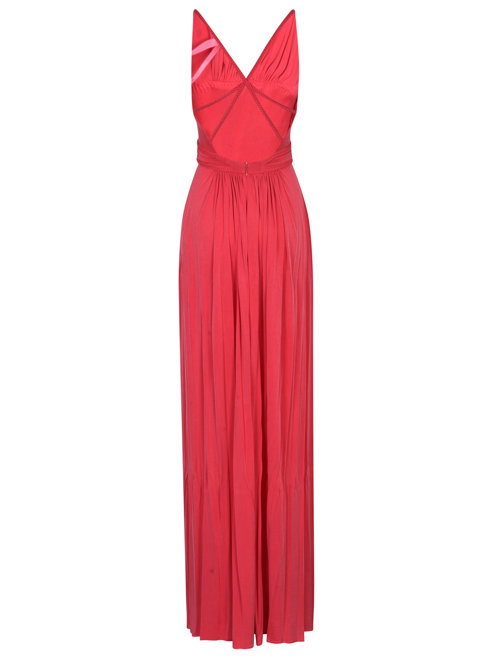 Elisabetta Franchi Flocked-Monogram Maxi Dress