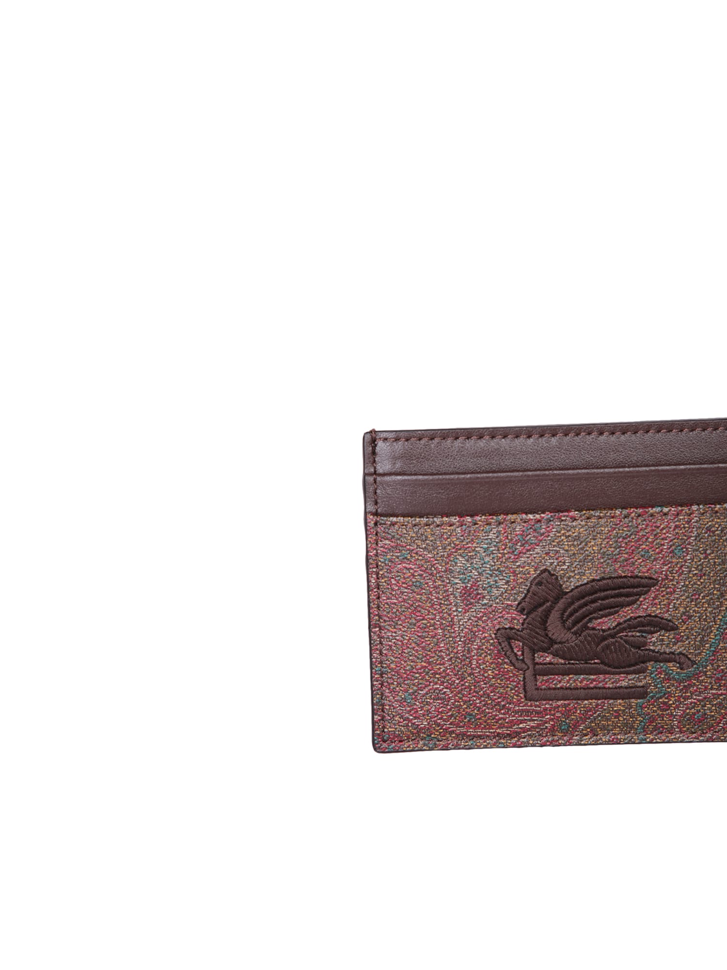 Shop Etro Arnica Paisley Multicolor Cardholder In Brown