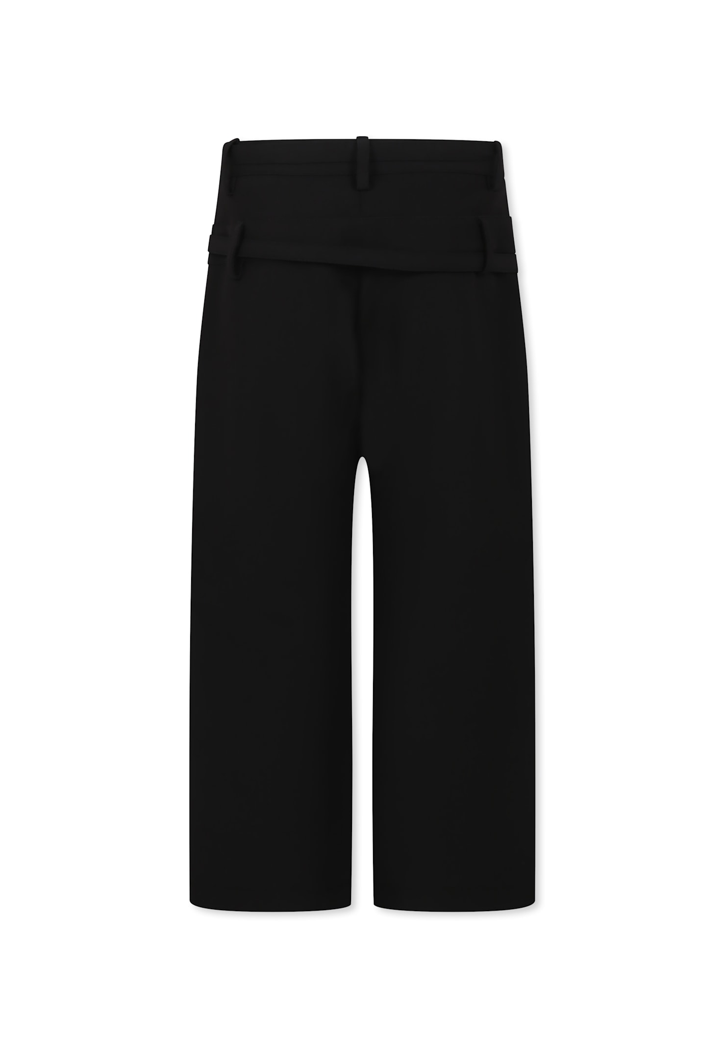 Msgm Black Trousers For Girl With Logo In Black