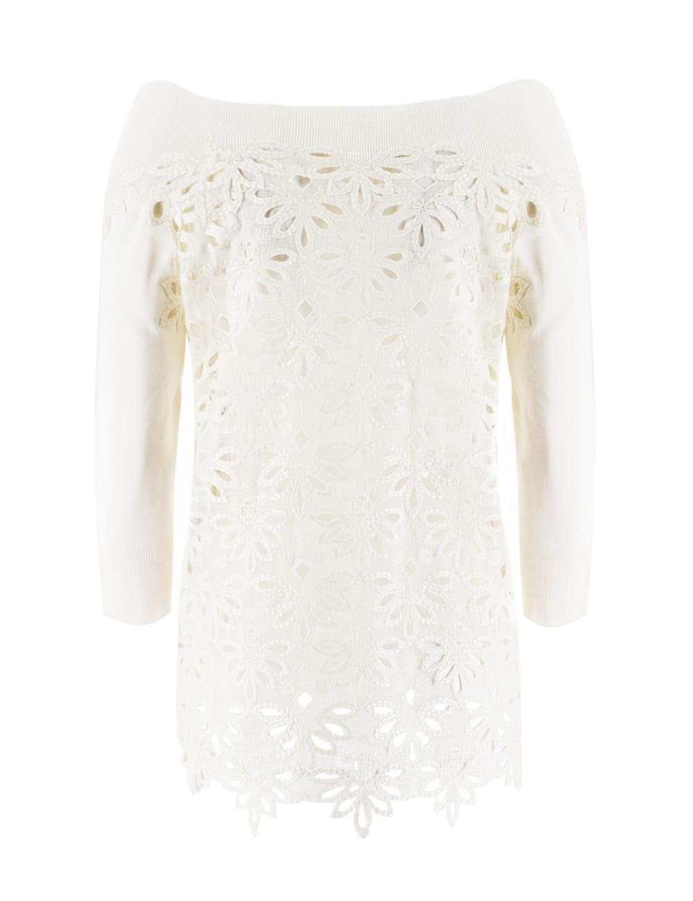 Shop Ermanno Scervino Sweater In Blanc De Blanc_off White