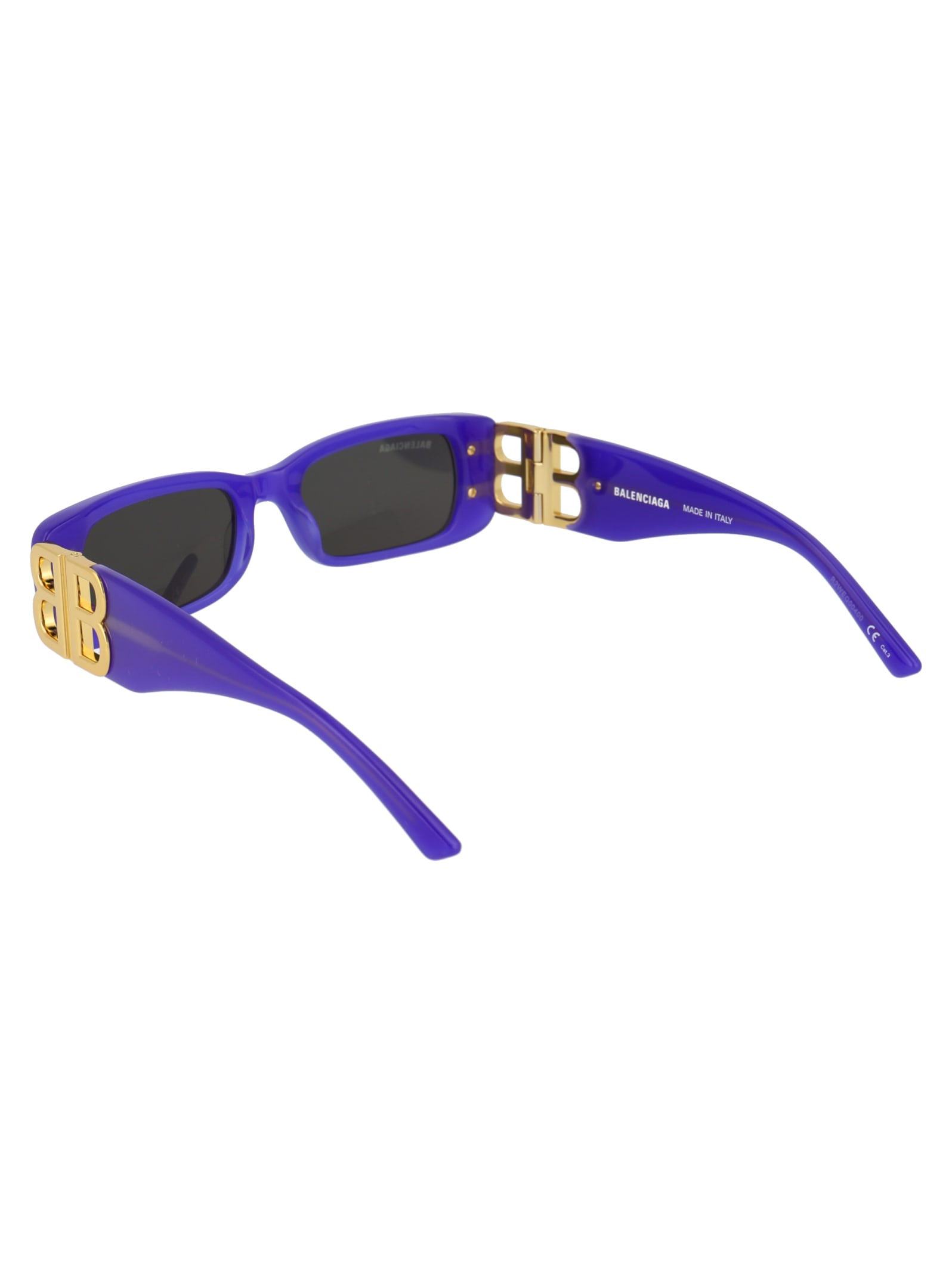 Shop Balenciaga Bb0096s Sunglasses In 004 Violet Gold Grey