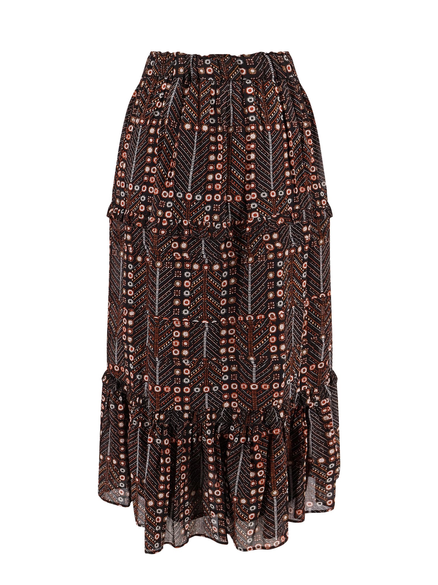 Isabel Marant Étoile Marant Etoile Women Diya Biologic Cotton Skirt With All-over Print In Black