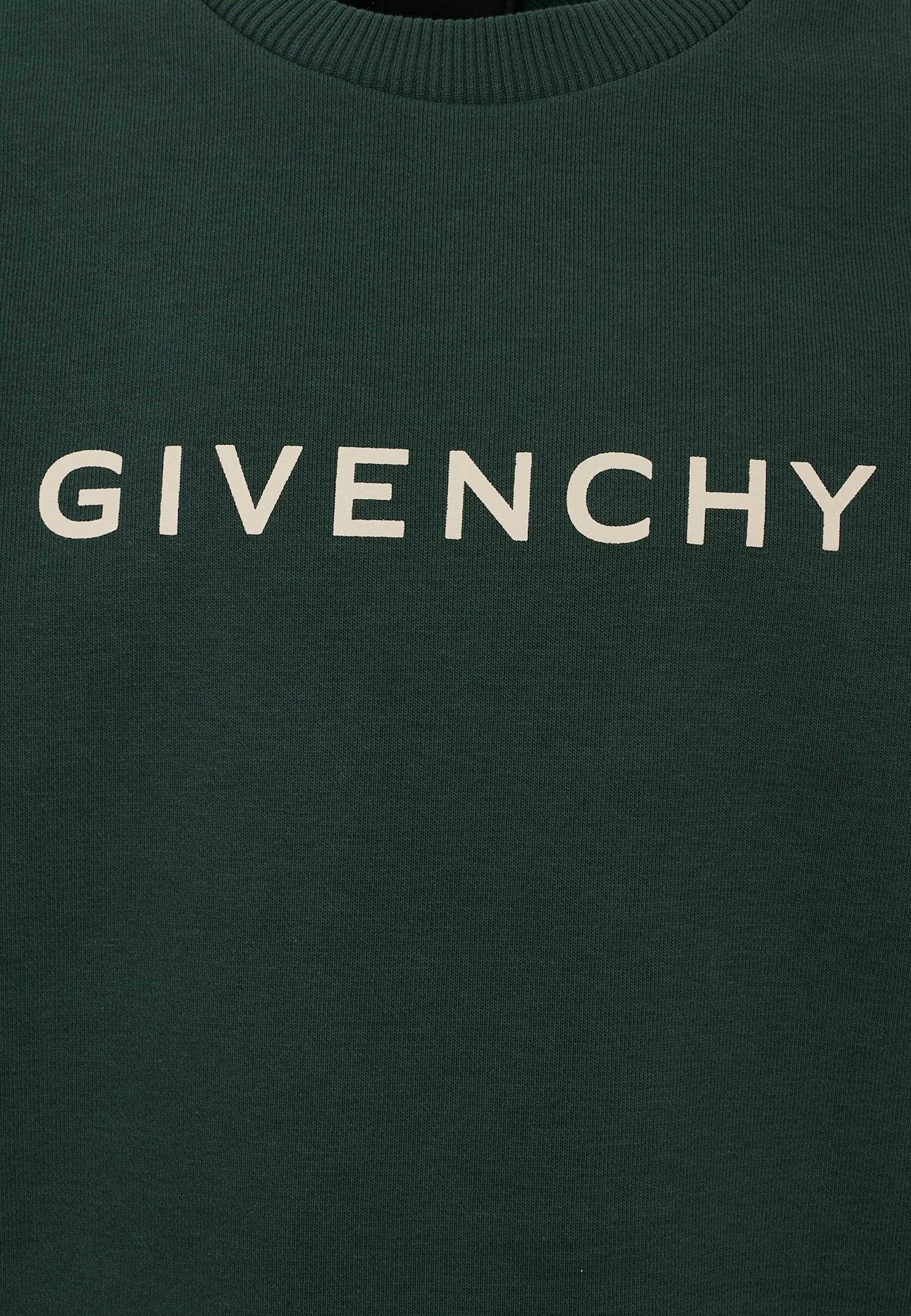 Givenchy Green Sweatshirt For Kids With Logo In Green