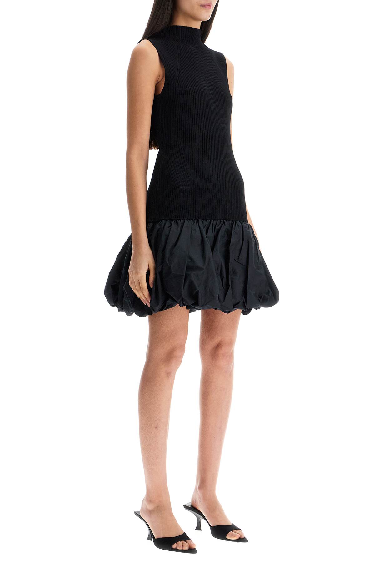 Shop Rotate Birger Christensen Black Mini Knitted Dress In Black (black)