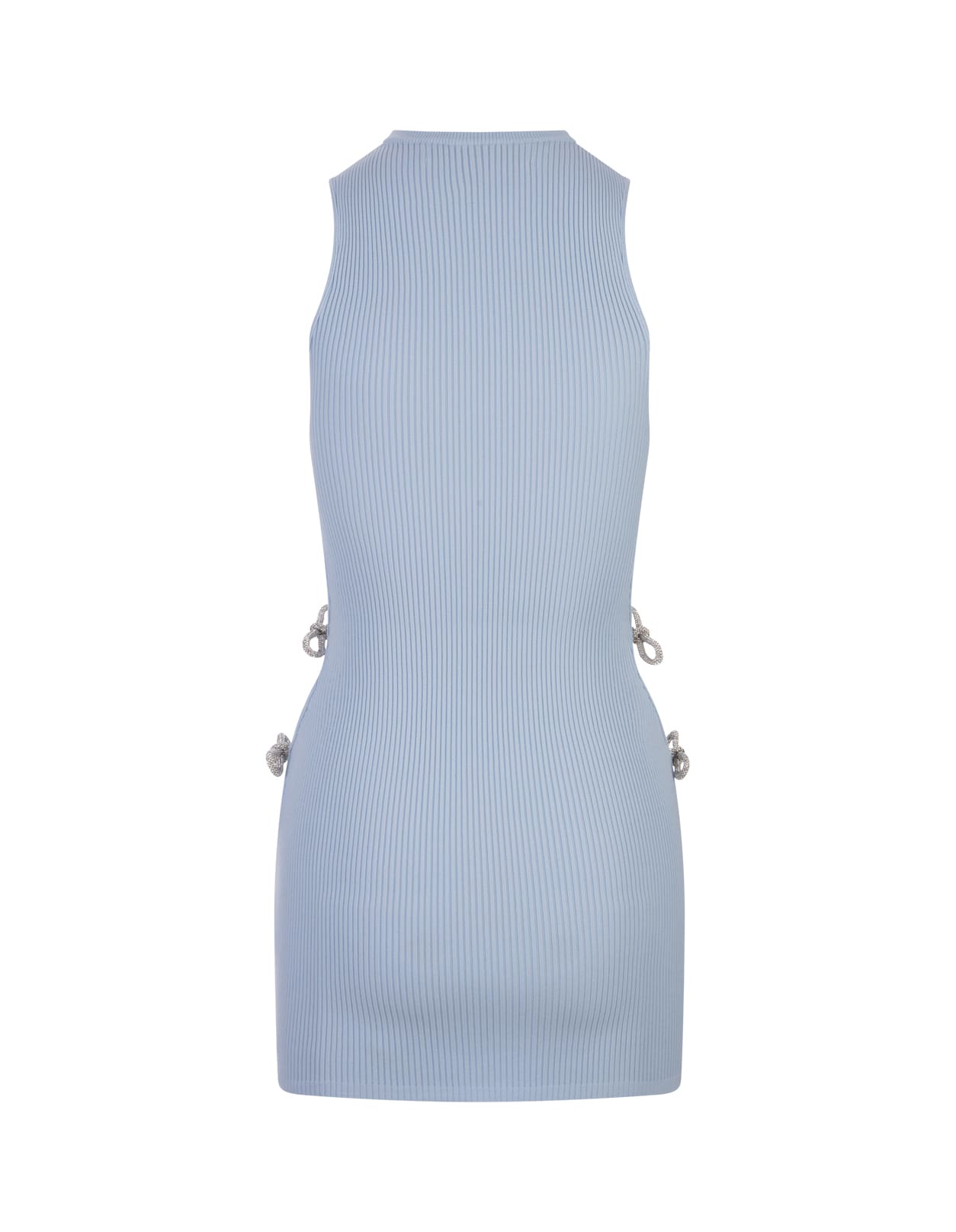 Shop Mach &amp; Mach Light Blue Stretch Mini Dress With Applications