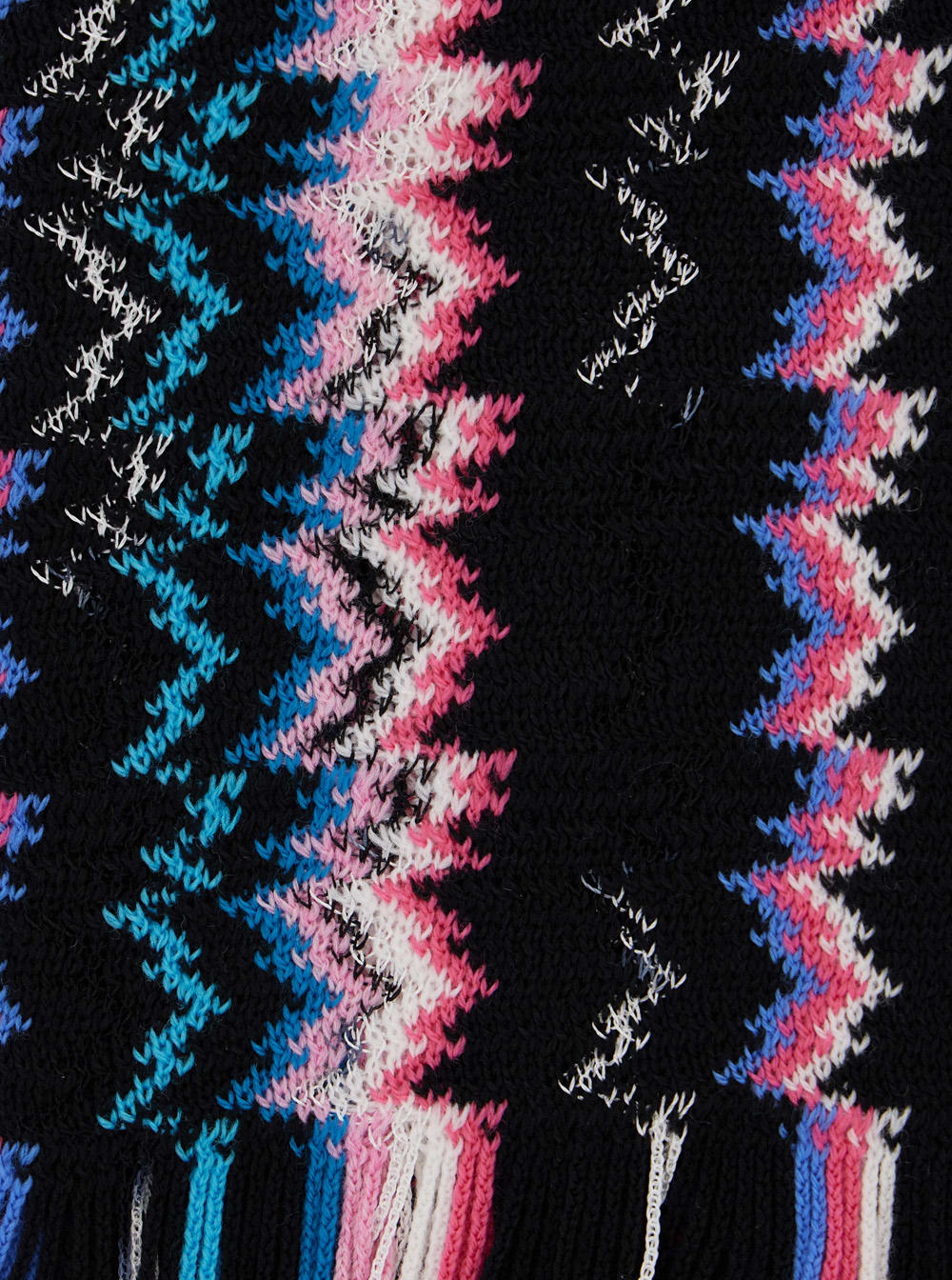 Shop Missoni Multicolor Rectangular Scarf With Chevron Motif In Wool Blend Woman