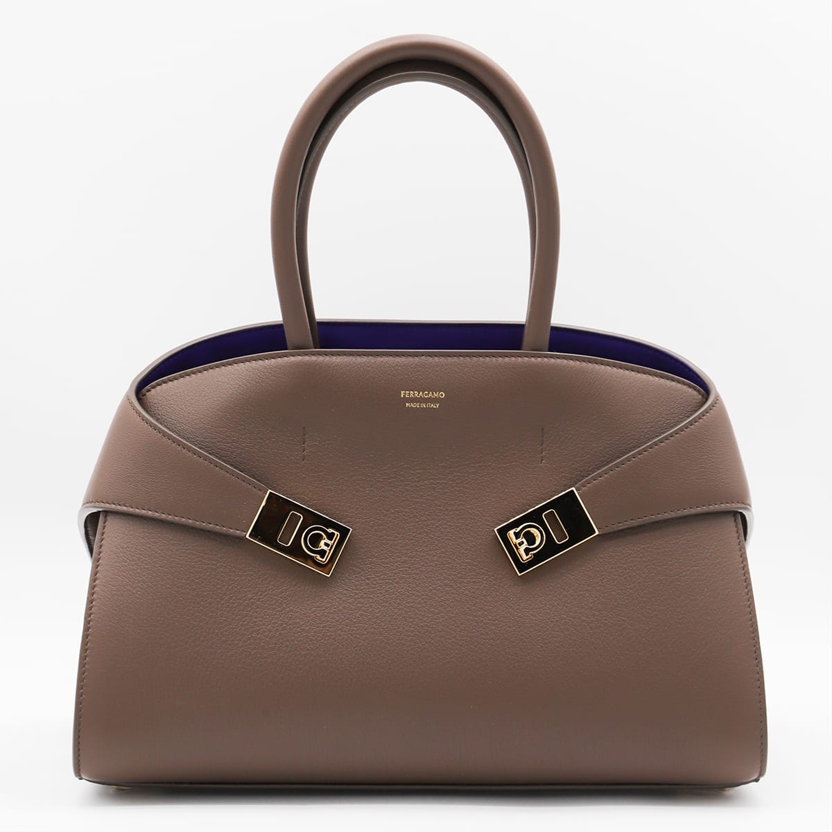 Ferragamo Structured Top Handle Shoulder Bag In Multi