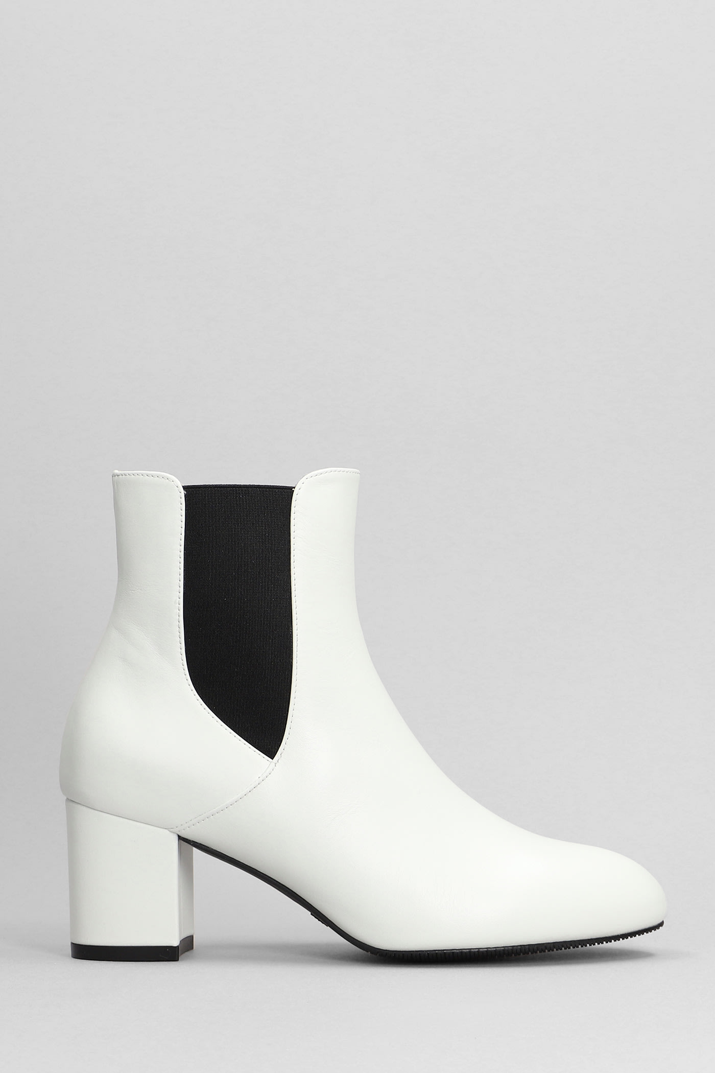 STUART WEITZMAN YULIANA 60 ANKLE BOOTS IN WHITE LEATHER