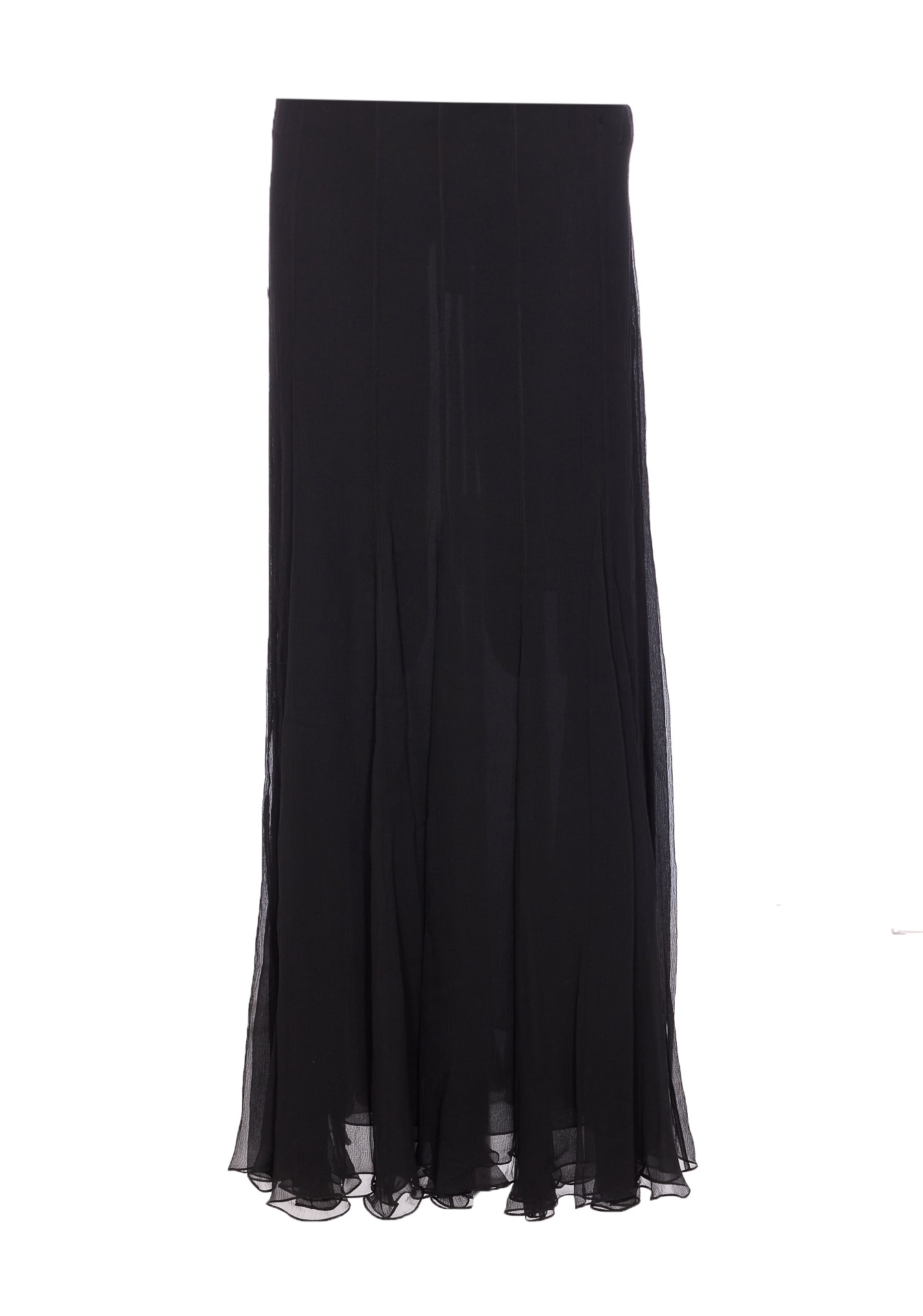 Chloé Chloè Silk Long Skirt In Black