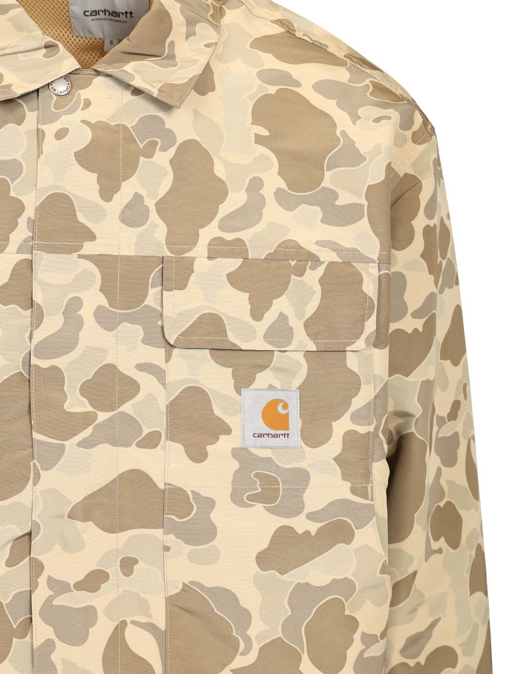 Carhartt Work In Progress Liam Camo Poplin Jacket In Camouflage