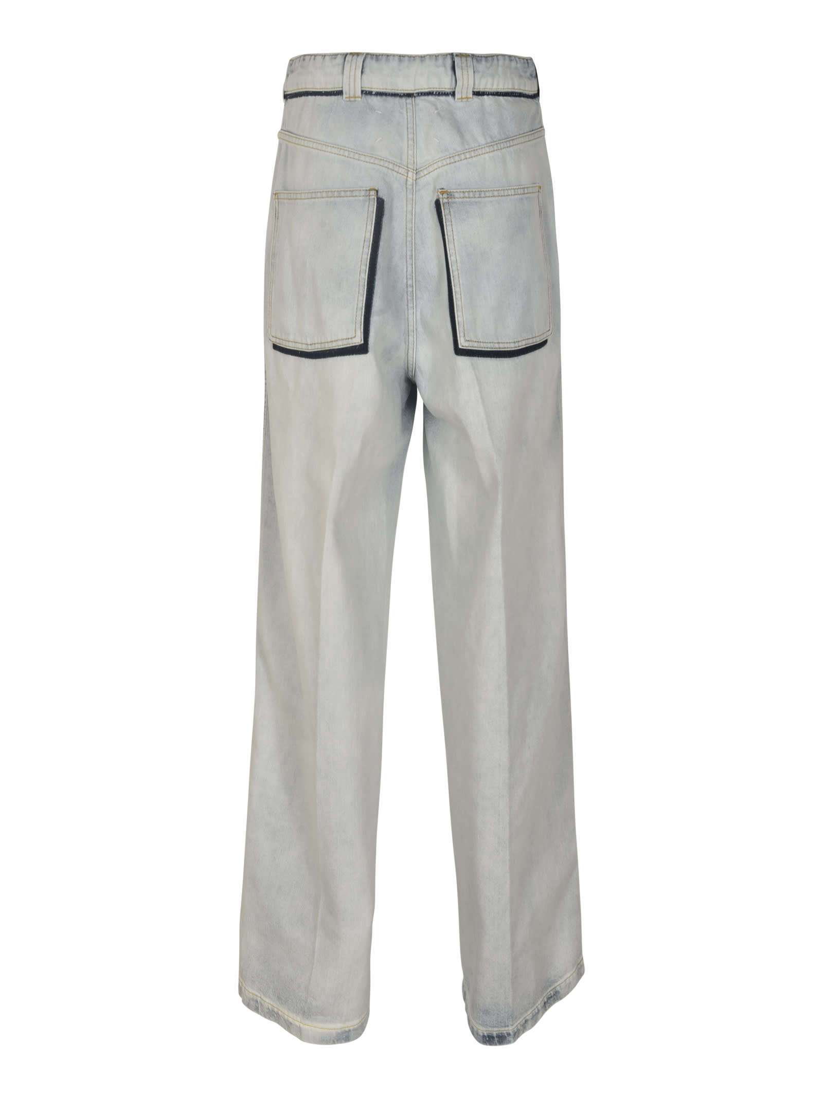 Shop Maison Margiela Denim Straight Jeans In Light Blue