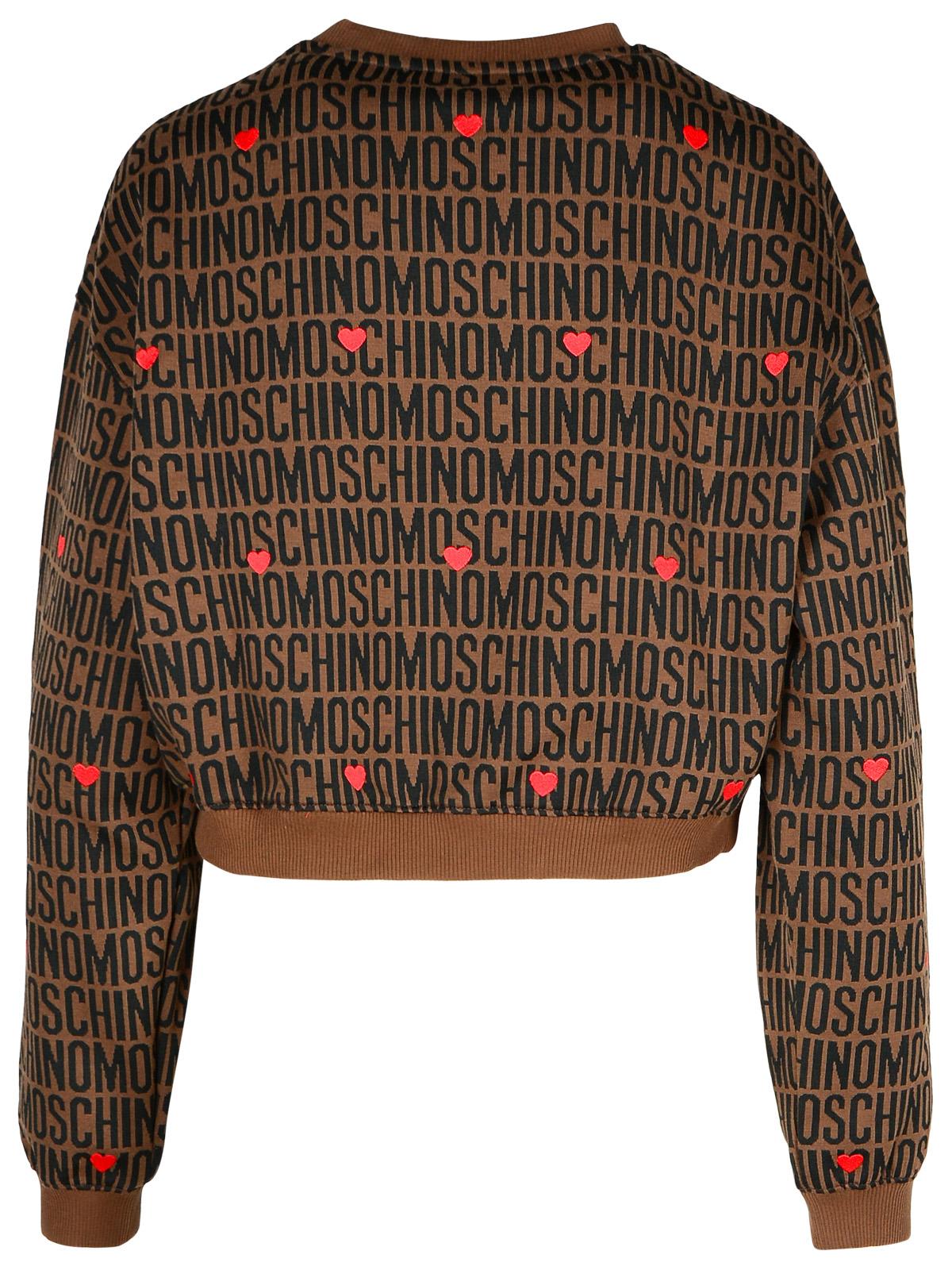 Shop Moschino Brown Cotton Blend Sweatshirt