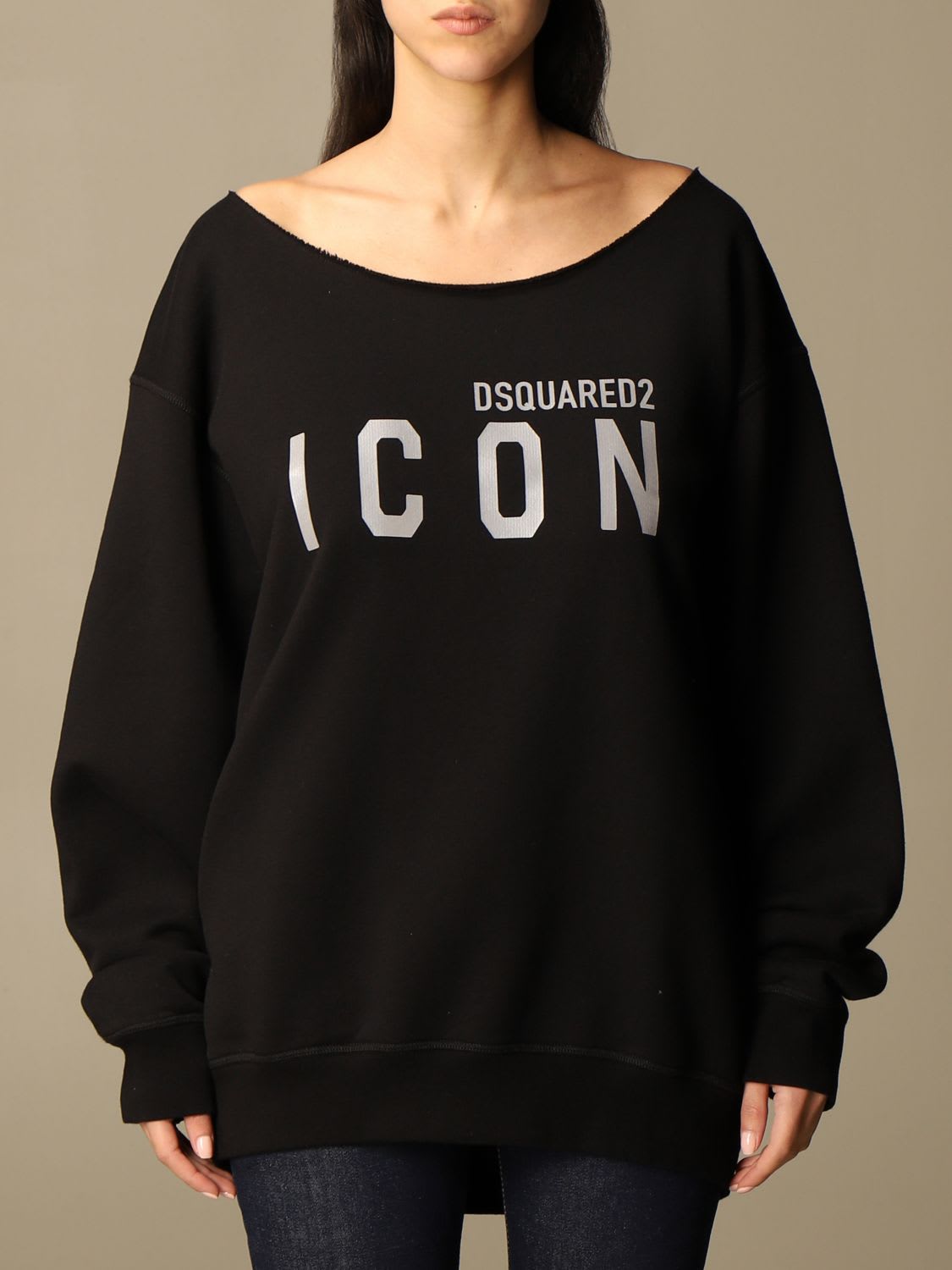 Dsquared2 Sweatshirt Dsquared2 Cotton Sweatshirt With Icon Reflective Logo
