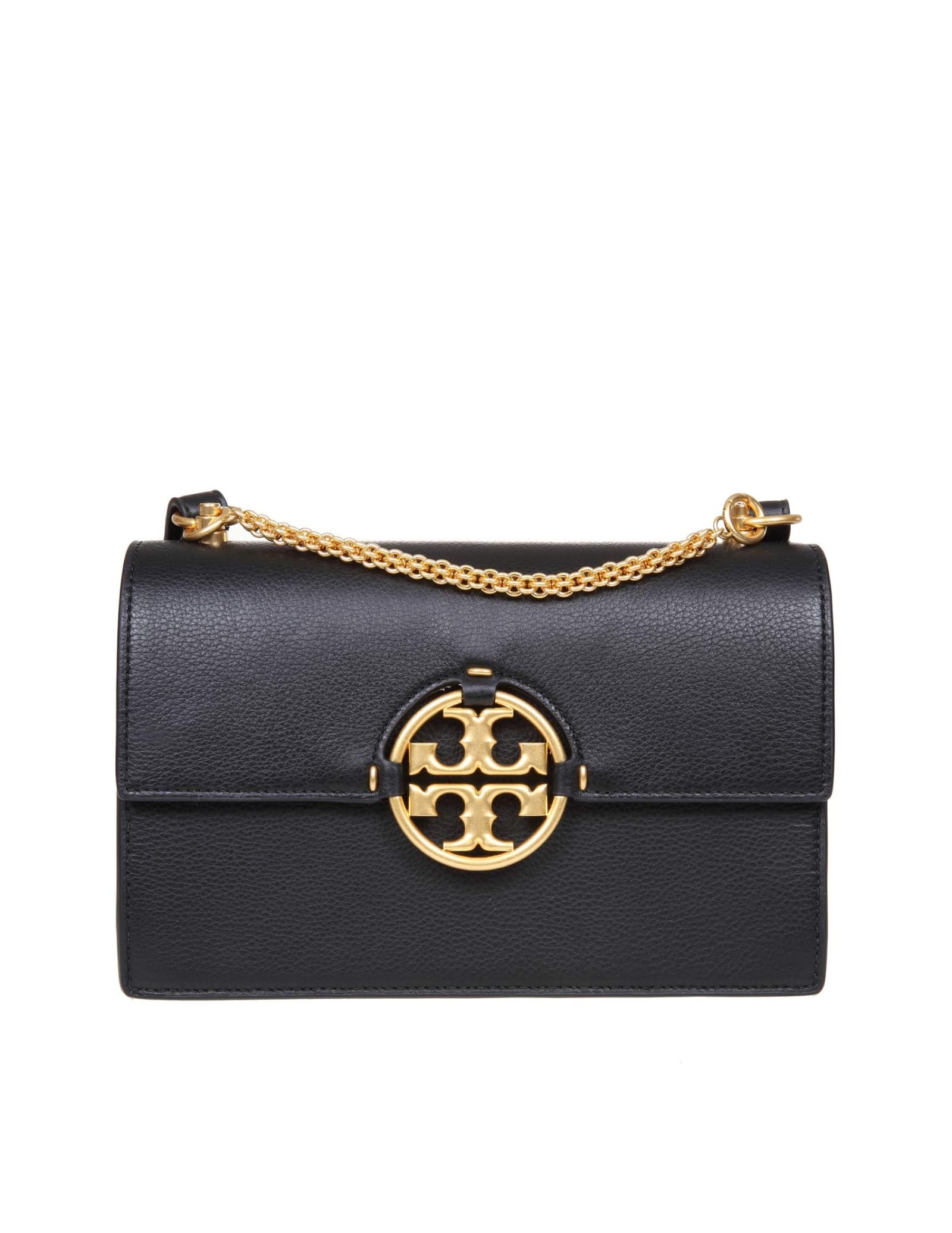 Tory Burch Black Leather Miller Shoulder Bag | ModeSens