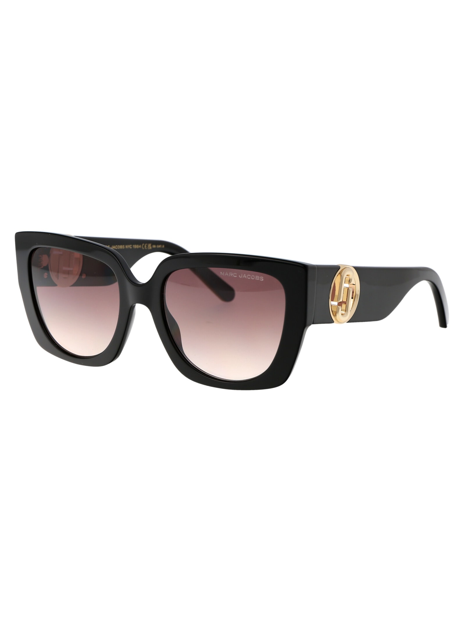 Marc Jacobs Black Acetate Sunglasses In Neutral
