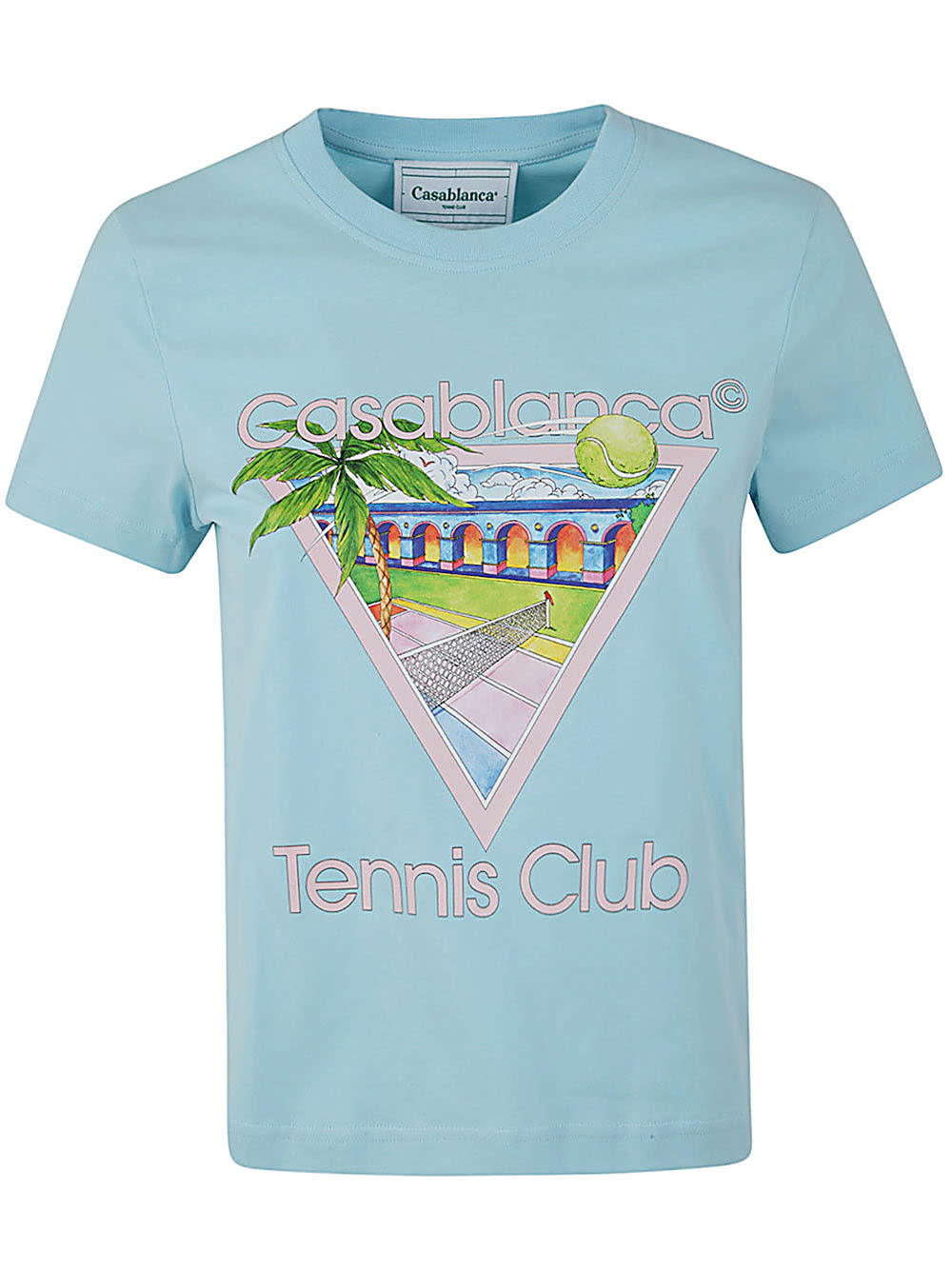 Shop Casablanca Tennis Club Icon Printed Fitted T-shirt