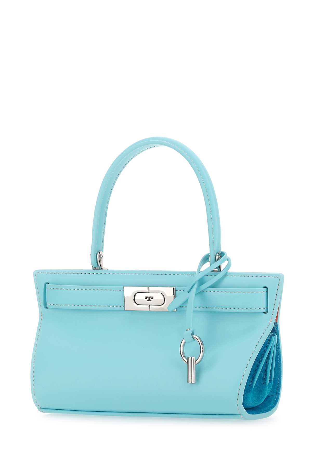Shop Tory Burch Light-blue Leather Petite Lee Radziwill Handbag In Celeste