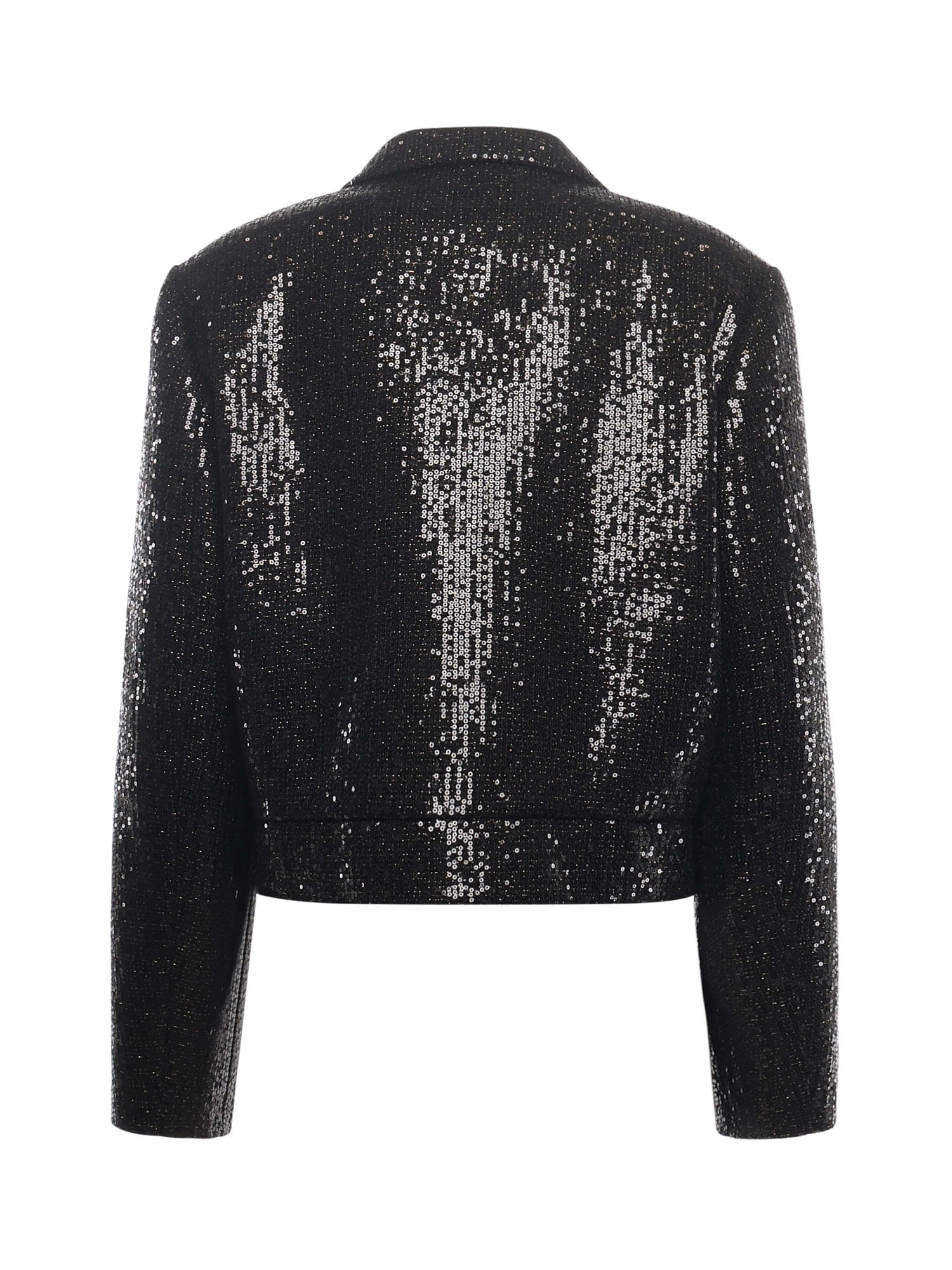Genny Cropped Jacket With Sequins In Black