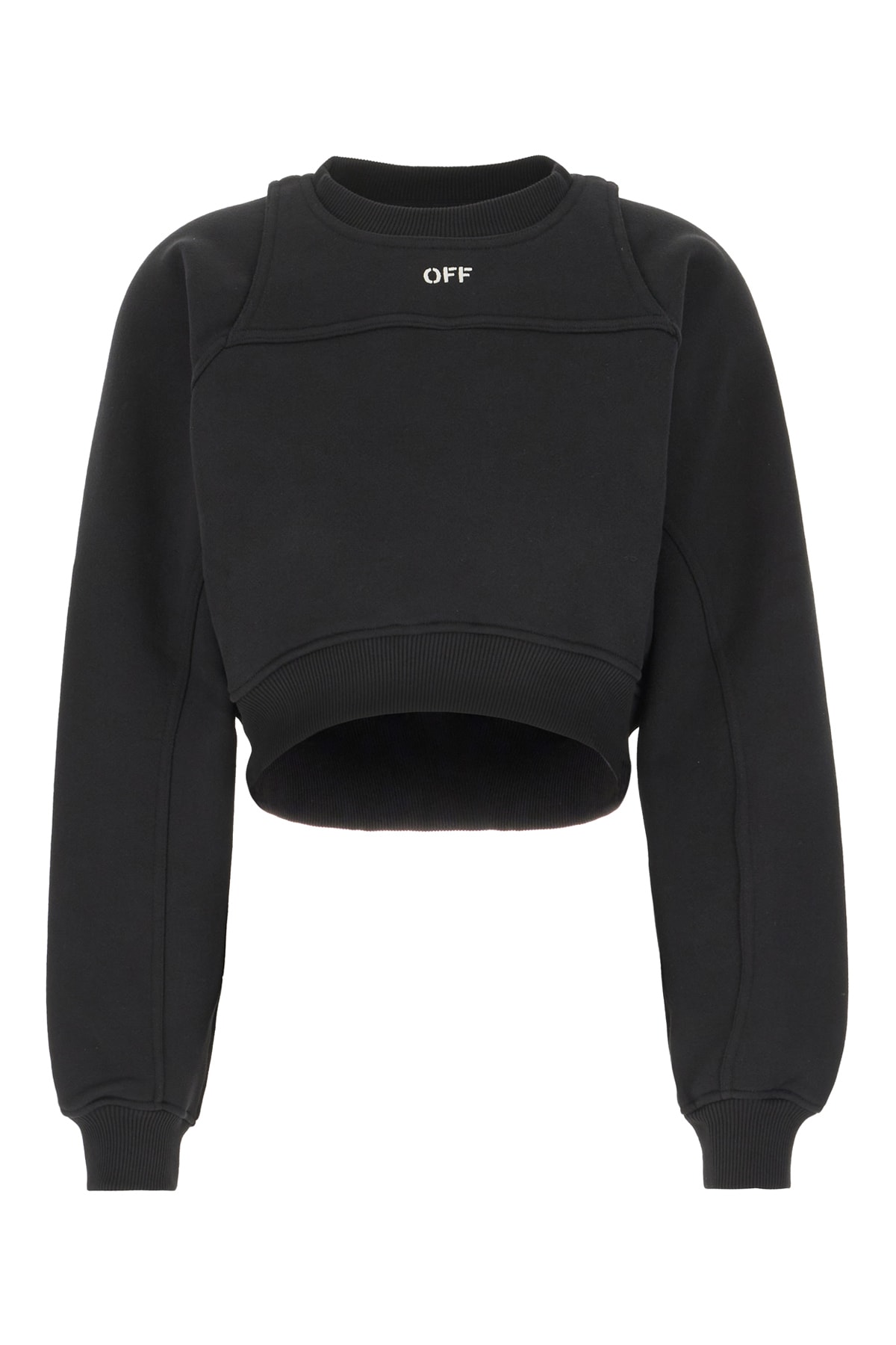 Off-white Black Cotton Sweatshirt In Black White