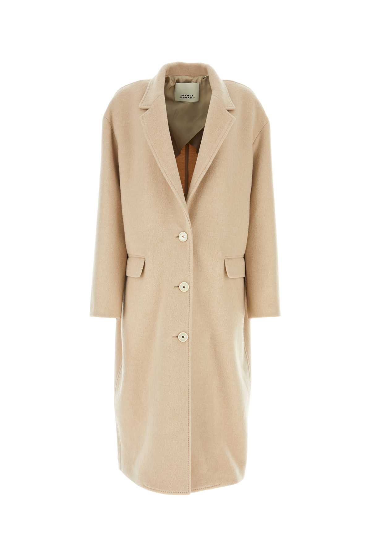 Shop Isabel Marant Sand Wool Blend Efezia Coat In Beige