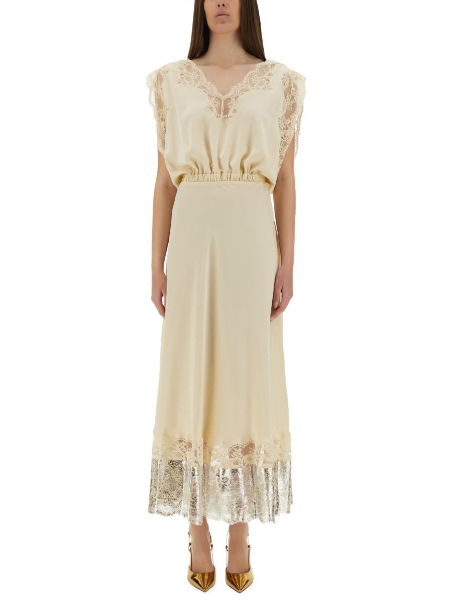 Midi Dress With Lace Inlays