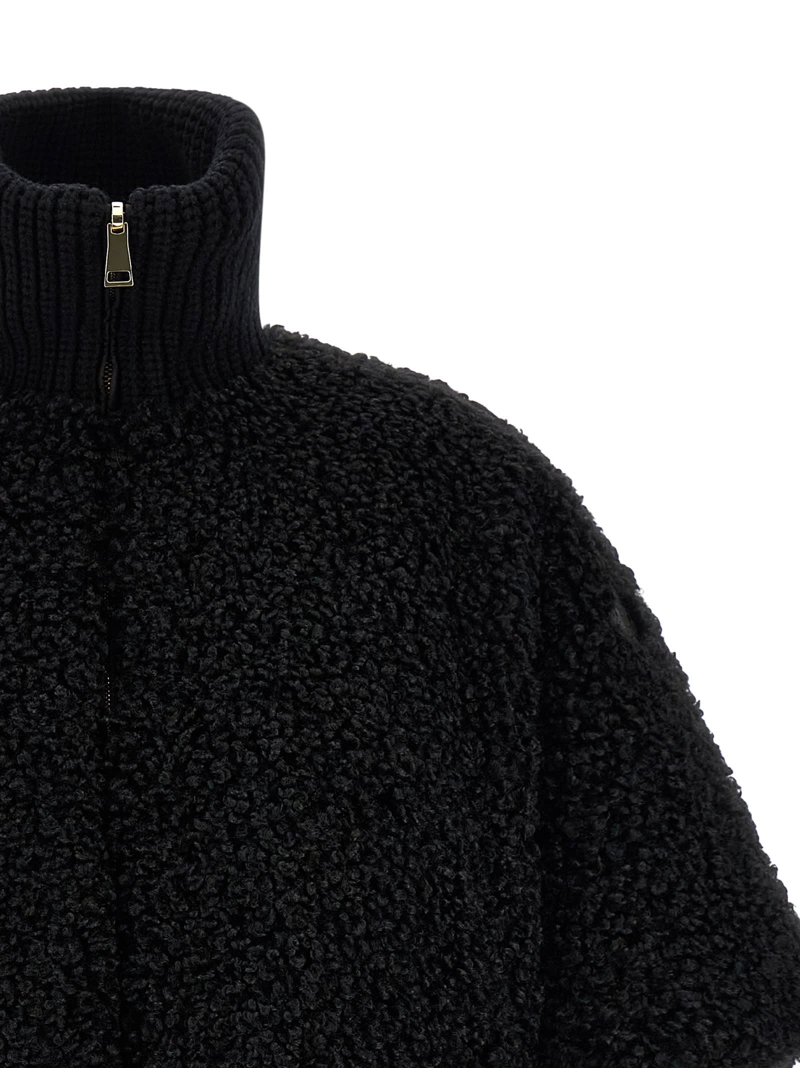 Moncler Reversible Leather-trimmed Cape In Black
