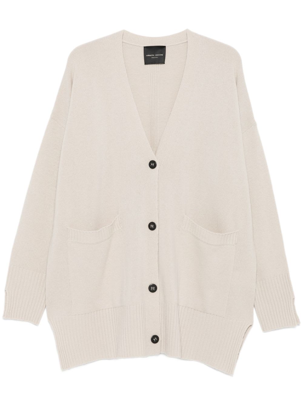 Roberto Collina Patch-pockets Cardigan In Neutral