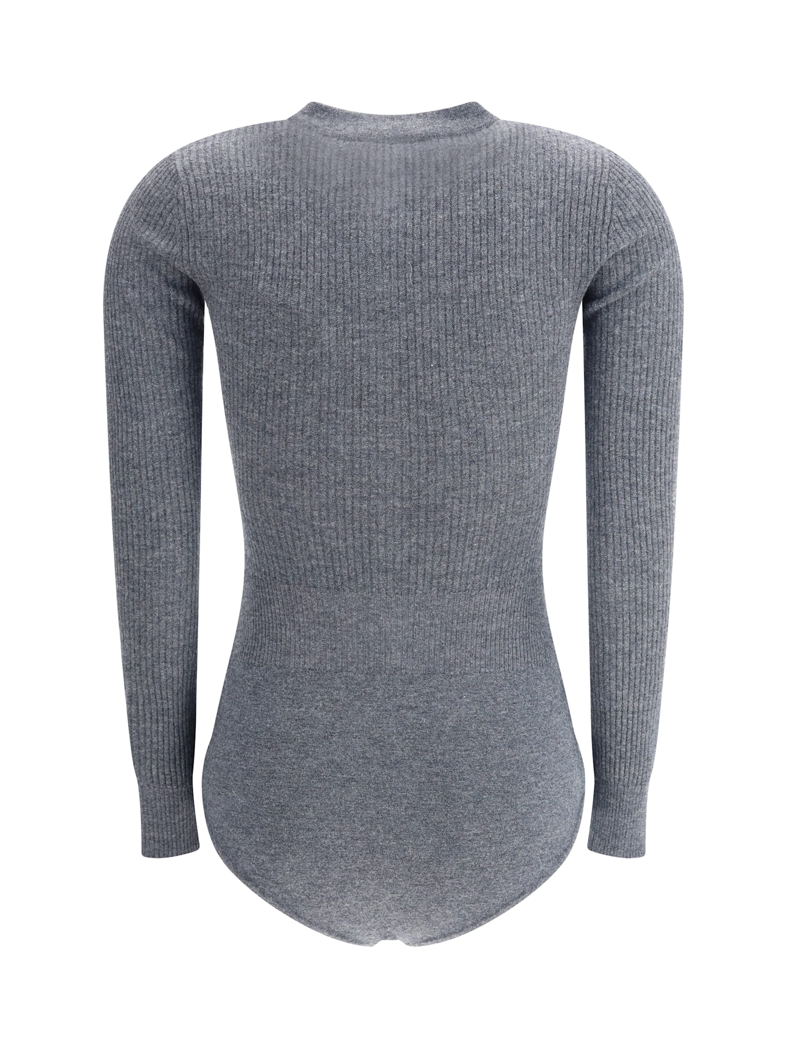 Self-portrait Long-sleeved Wool Bodysuit In Blue