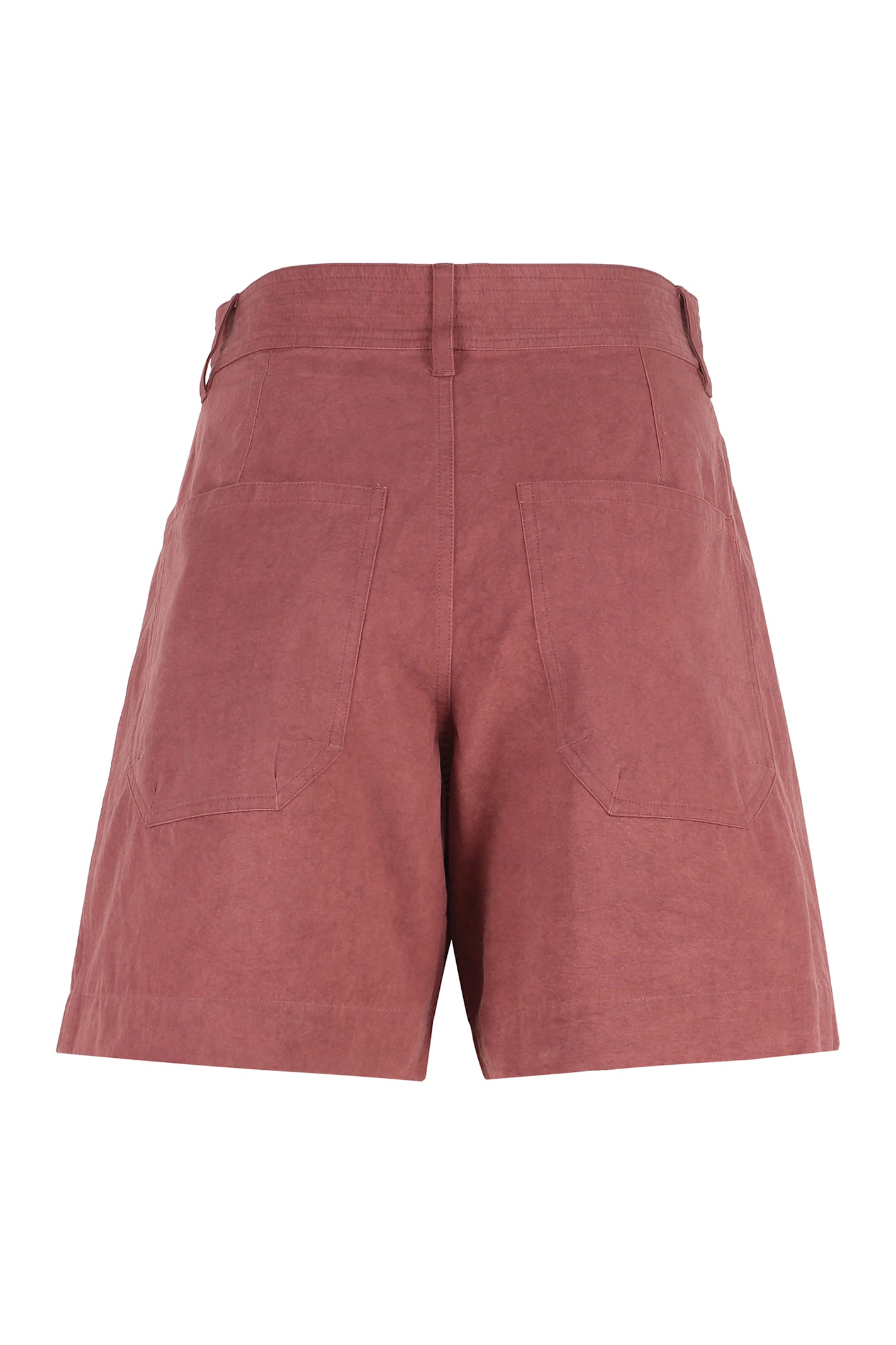 Isabel Marant Cotton Shorts Featuring Button Detailing In Burgundy