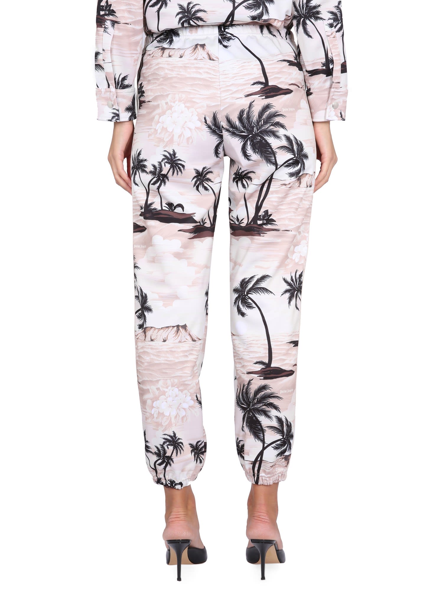 Palm Angels Woman Pants Cream Size M Recycled Polyester In Fantasia