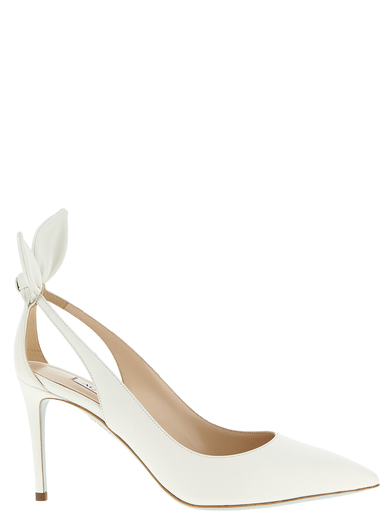 Aquazzura Bow Tie Pumps In White