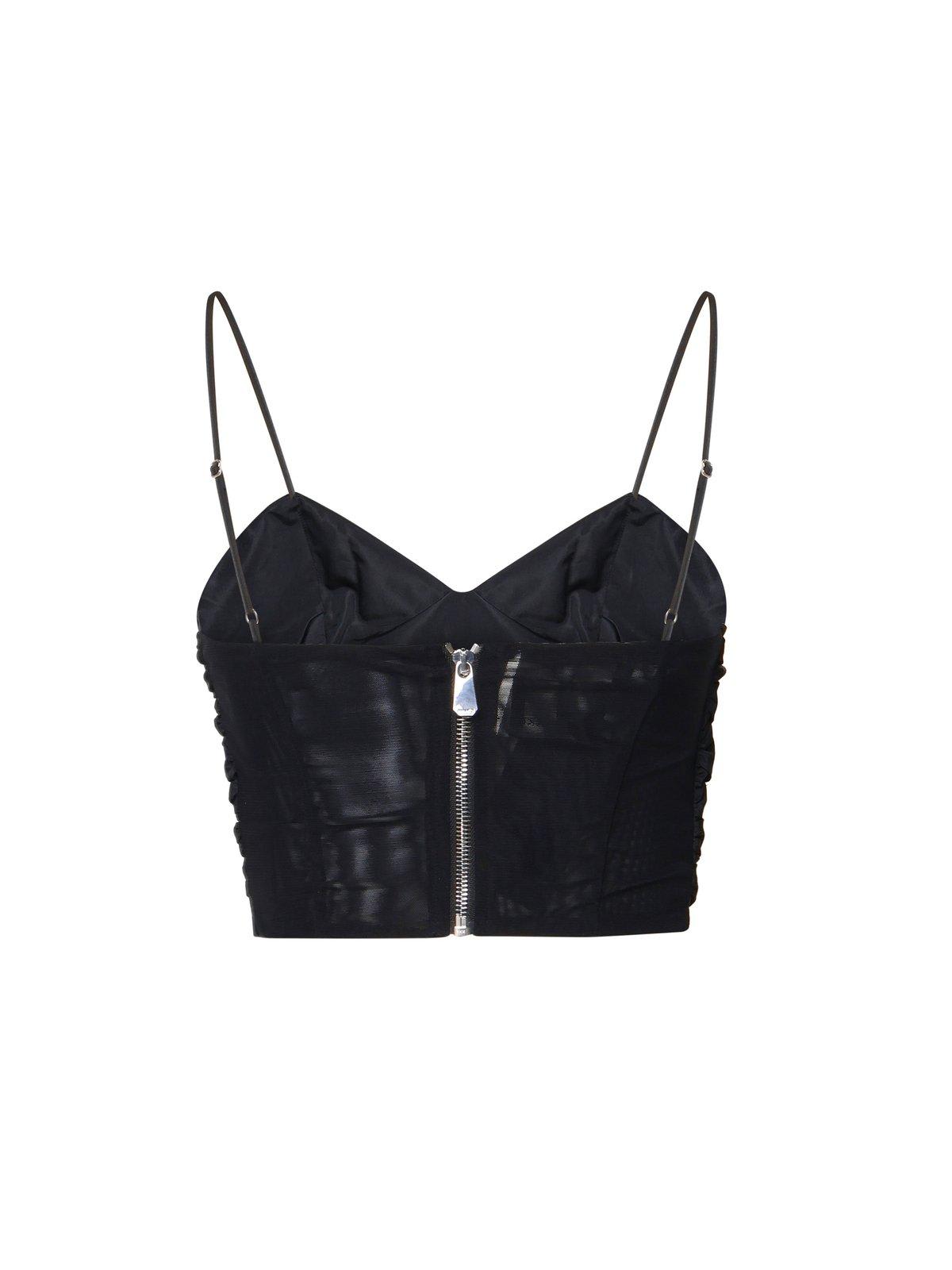 Shop Pinko Nevache Embellished Gathered Top In Nero Limousine