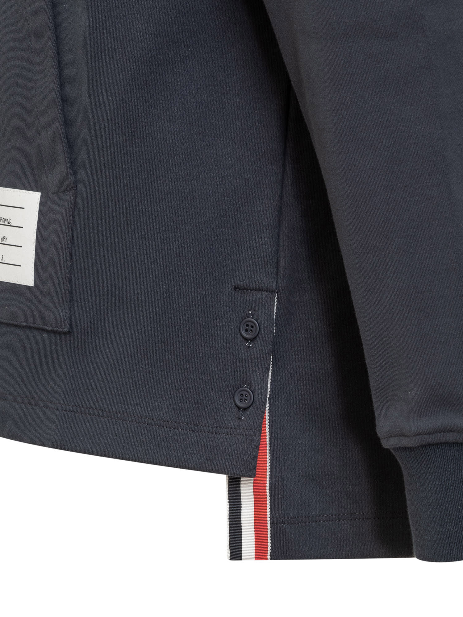 Shop Thom Browne Hoodie In Navy