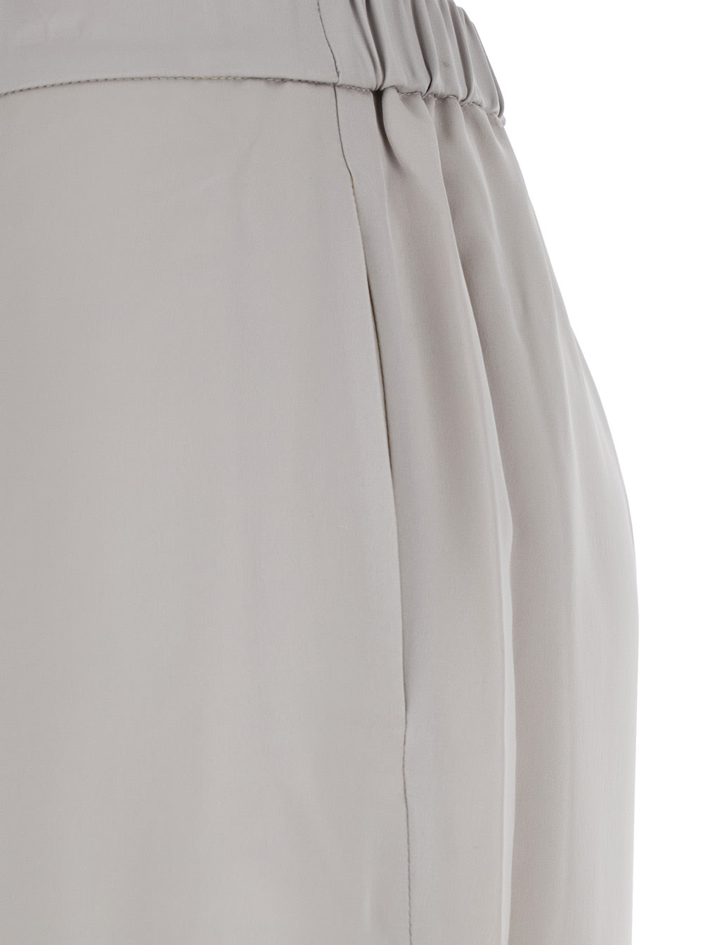 Theory Metallic Pants With Rear Elastic Waist And Wide Leg In Silk Woman In Metallic