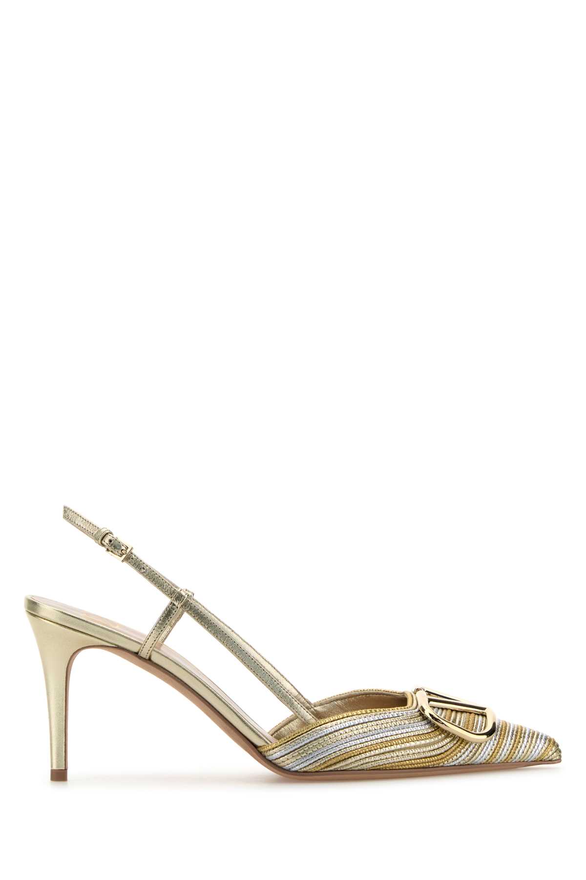 Valentino Garavani Multicolor Nappa Leather Vlogo Signature Pumps In Silver
