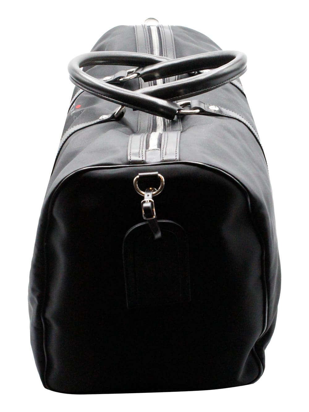 Shop Kiton Travel Bag In Technical Fabric With Leather Inserts And Logo, Shoulder Strap Supplied 52 X 30 X 125  In Black