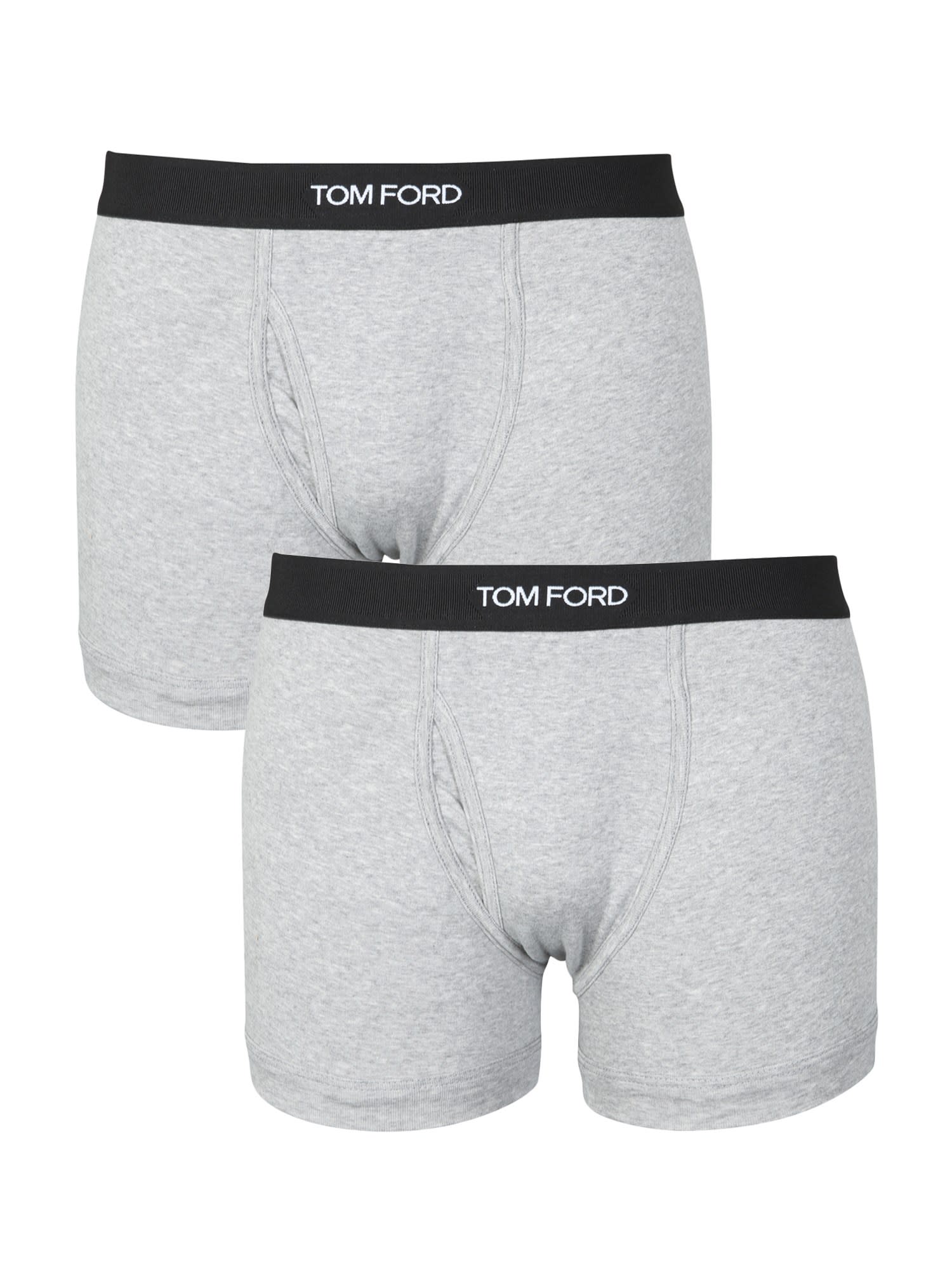 Shop Tom Ford Pack Of Two Boxers In Grey