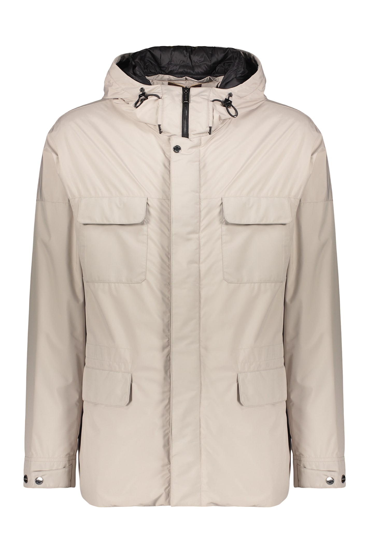 Moorer Techno Fabric Padded Jacket In Neutral