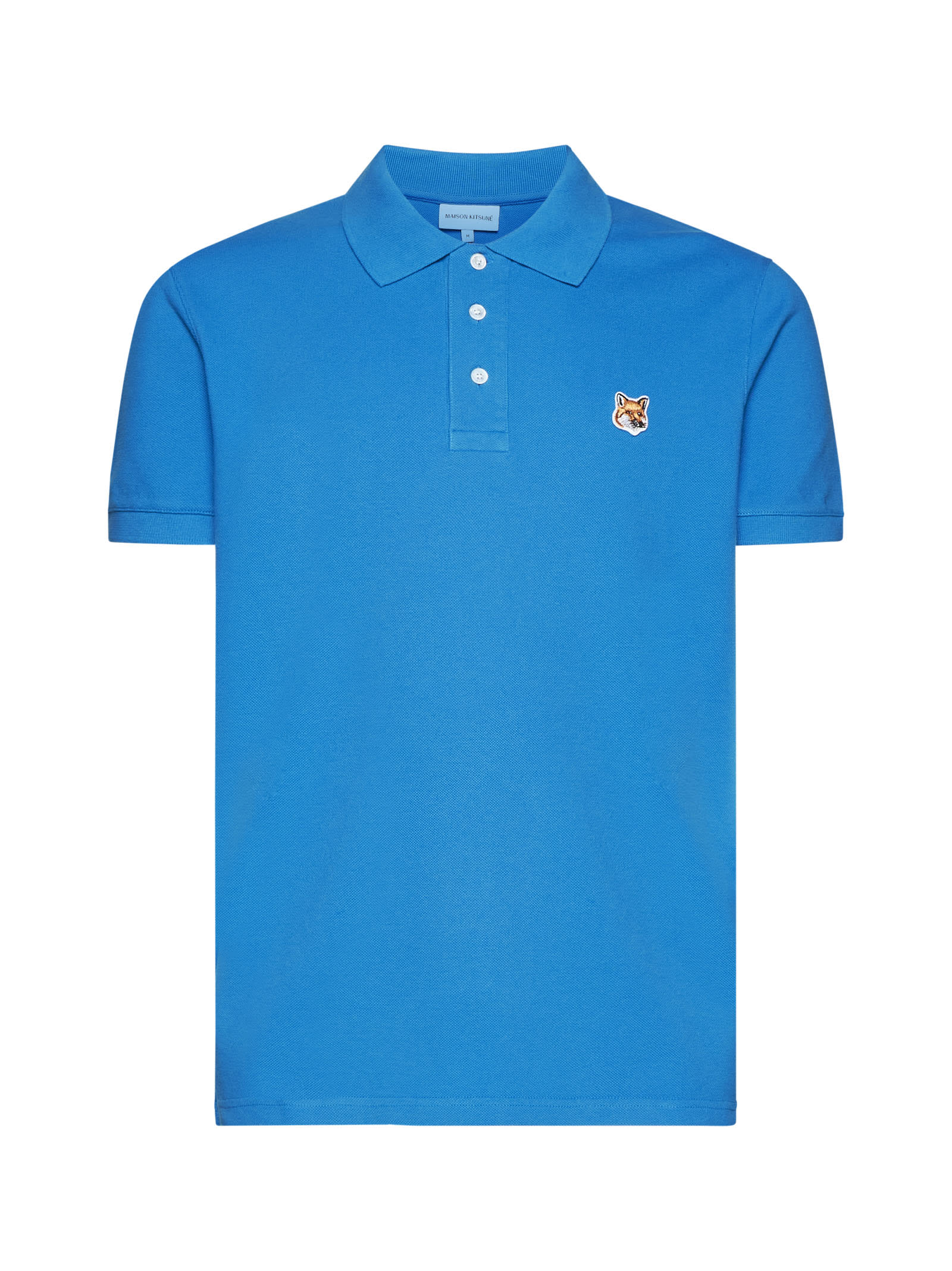 Shop Maison Kitsuné Polo Shirt In Enamel Blue