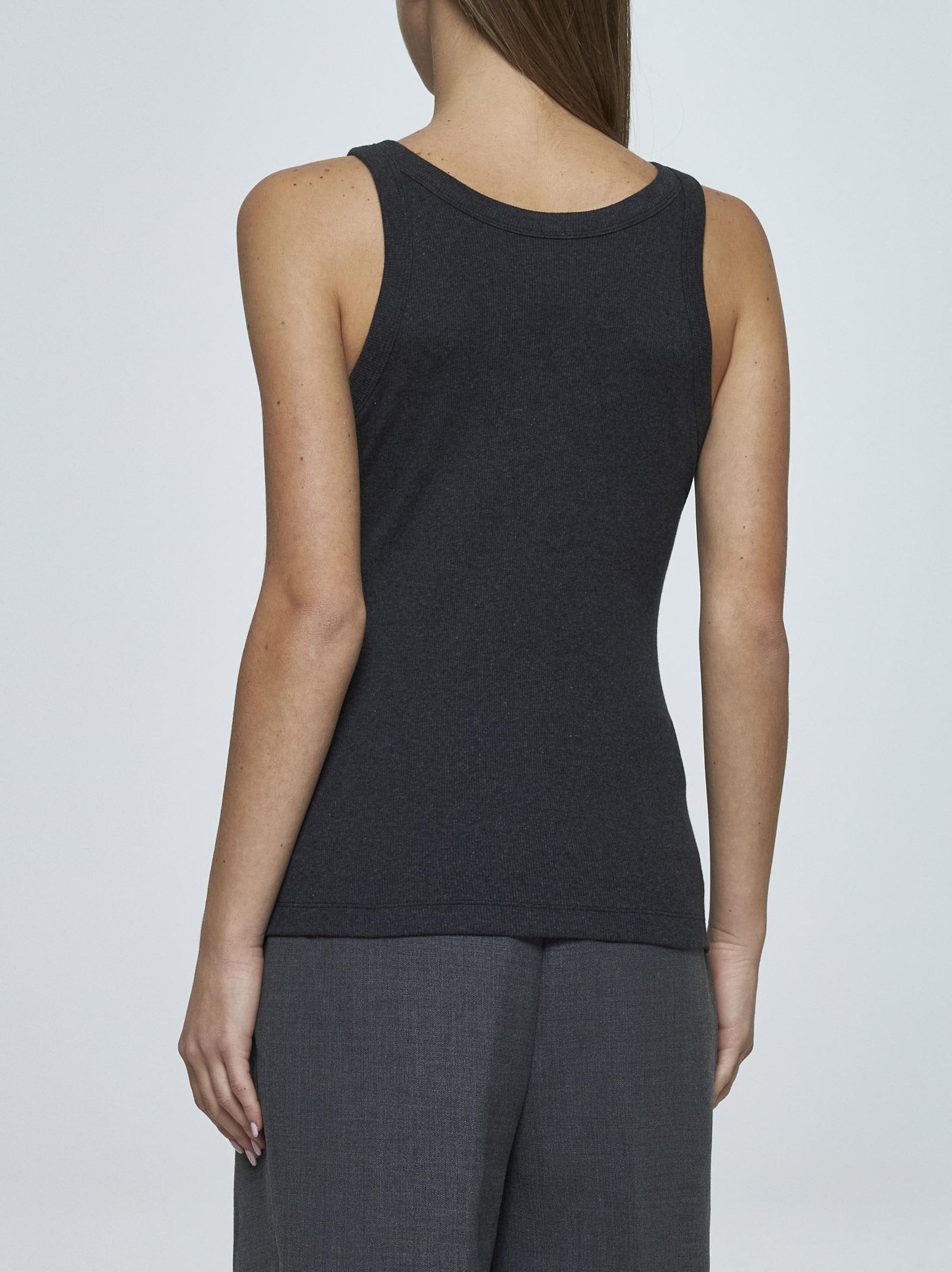 Totême Grey Ribbed Jersey Tank Top In Grey