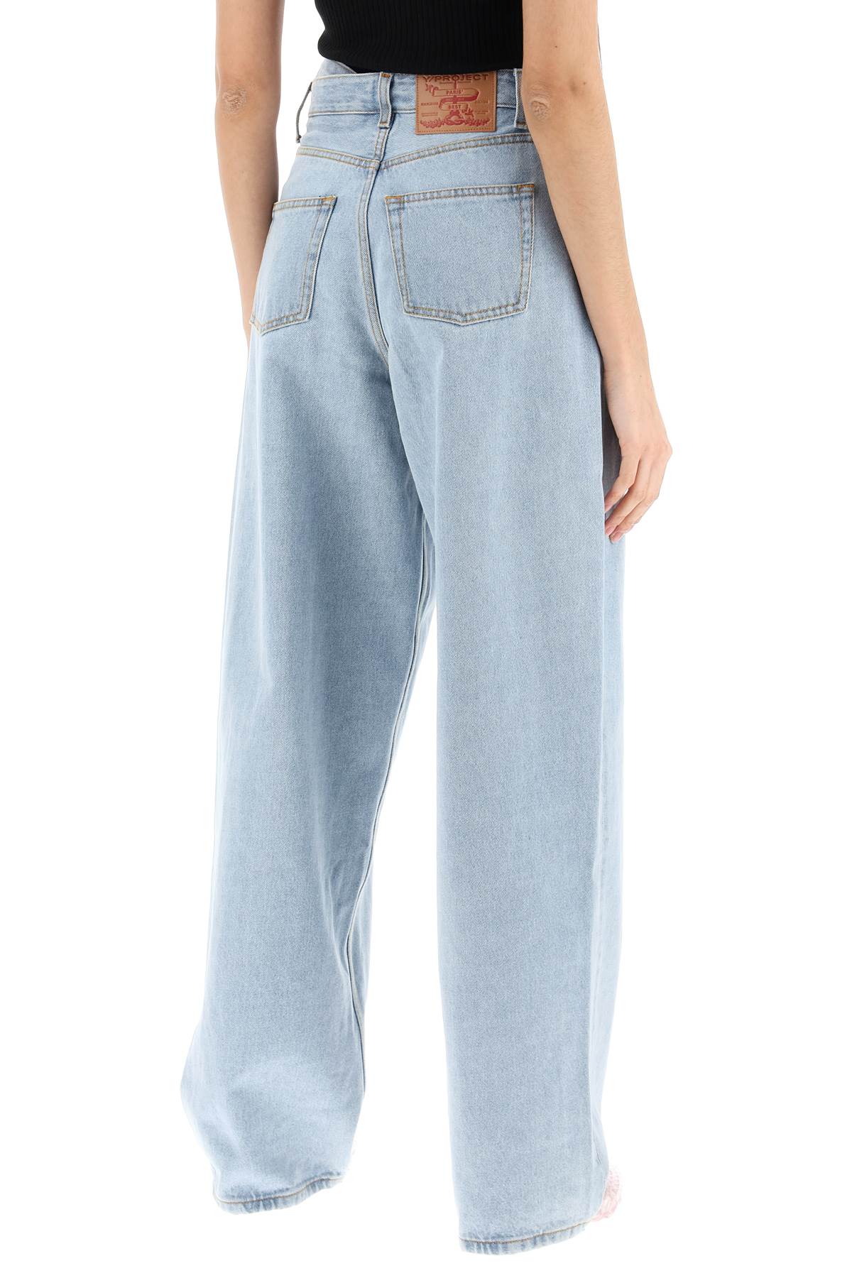 Shop Y/project Evergreen Double-waist Jeans In Evergreen Ice Blue (blue)