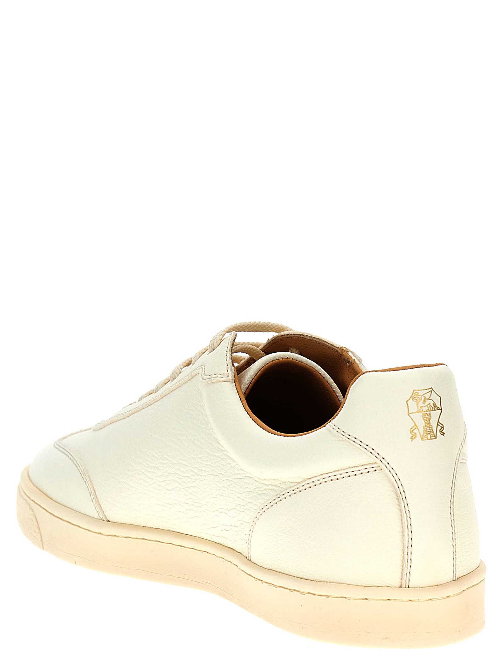 Shop Brunello Cucinelli Leather Sneakers In Multicolor