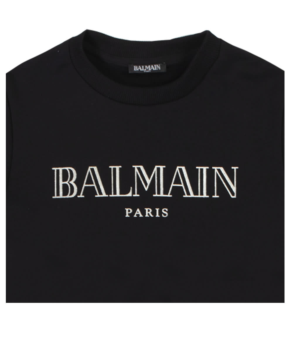 Shop Balmain Cotton Sweatshirt In Back