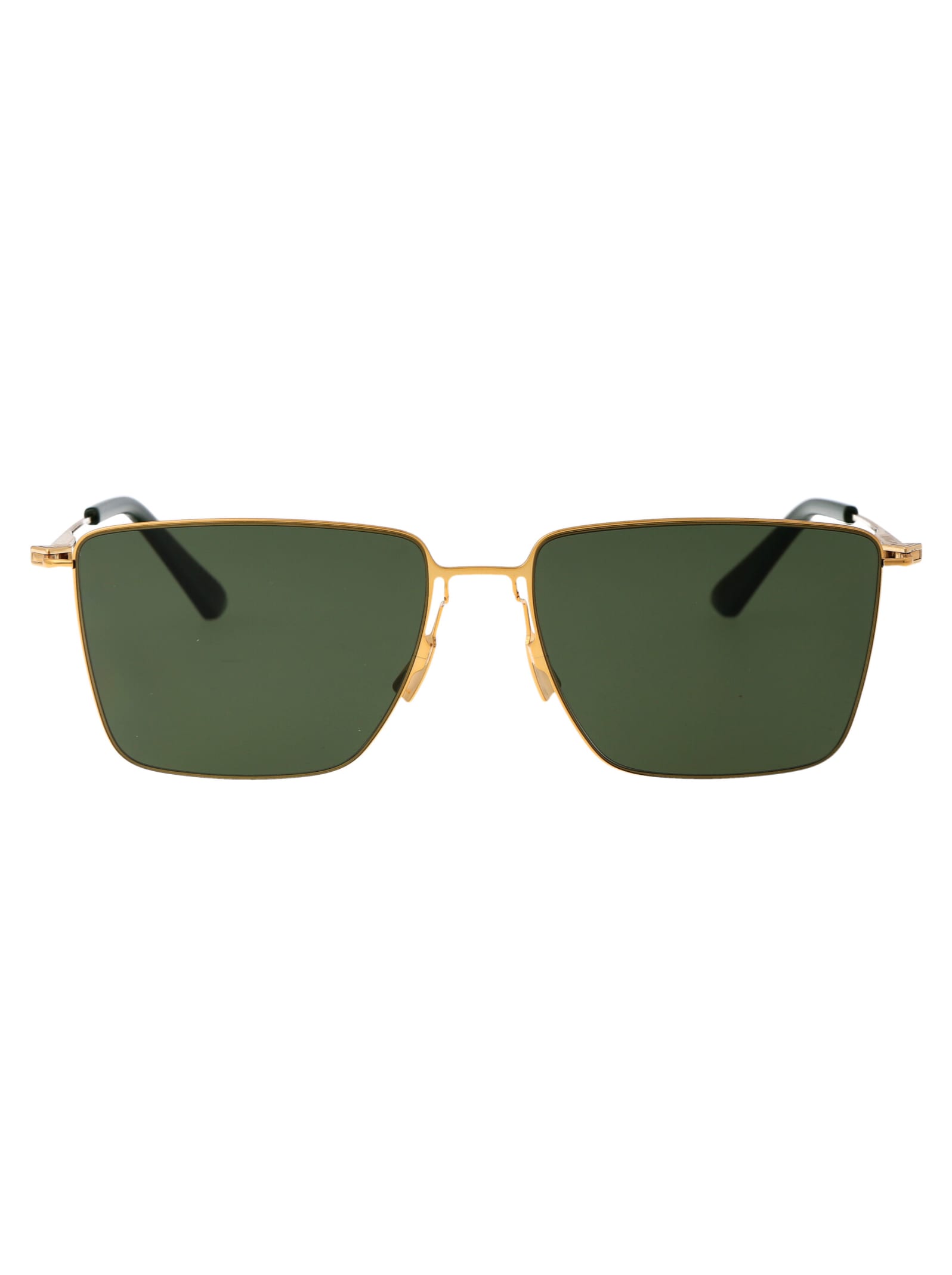 Shop Bottega Veneta Bv1267s Sunglasses In 004 Gold Gold Green