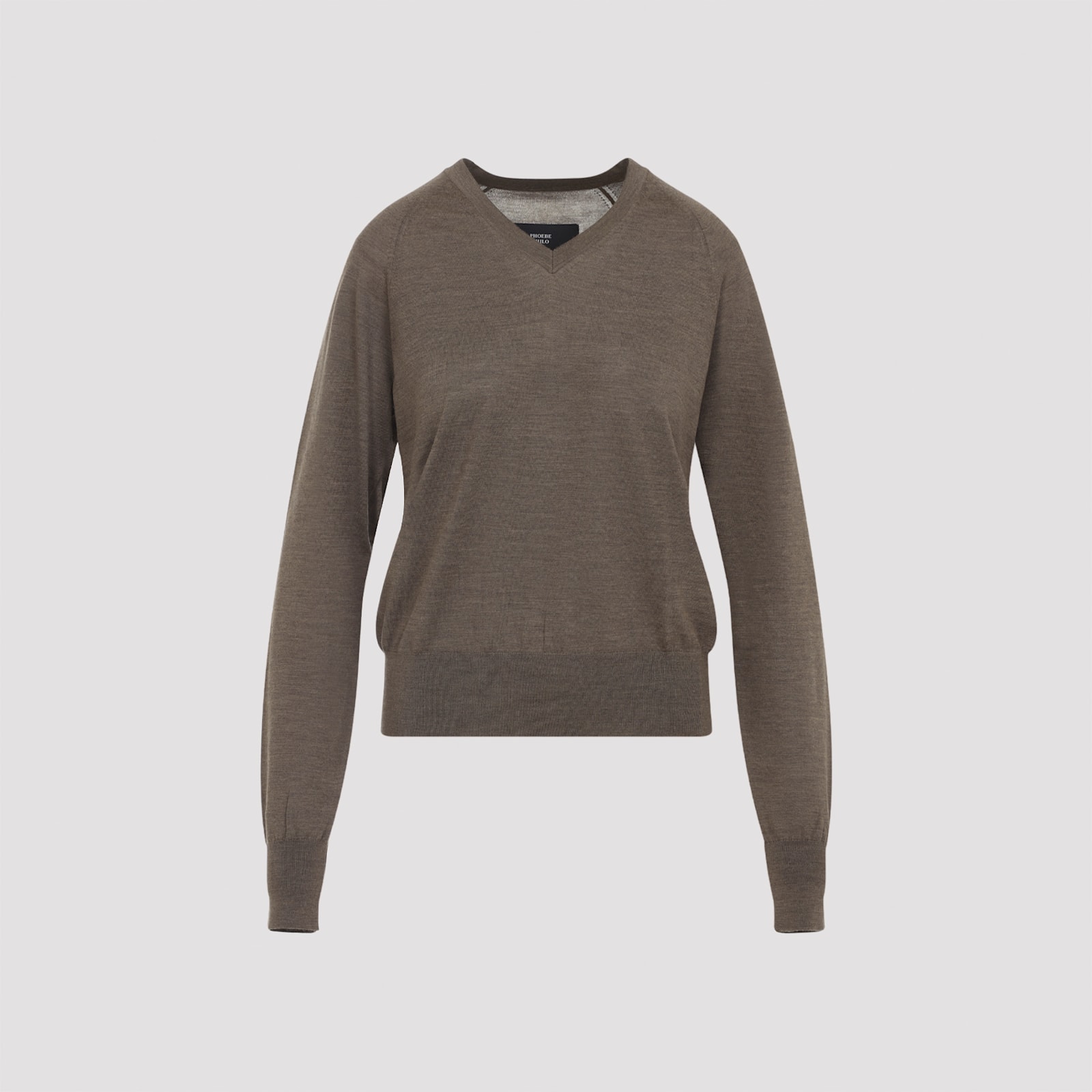 Phoebe Philo V-neck Raglan-sleeve Sweater In Brown
