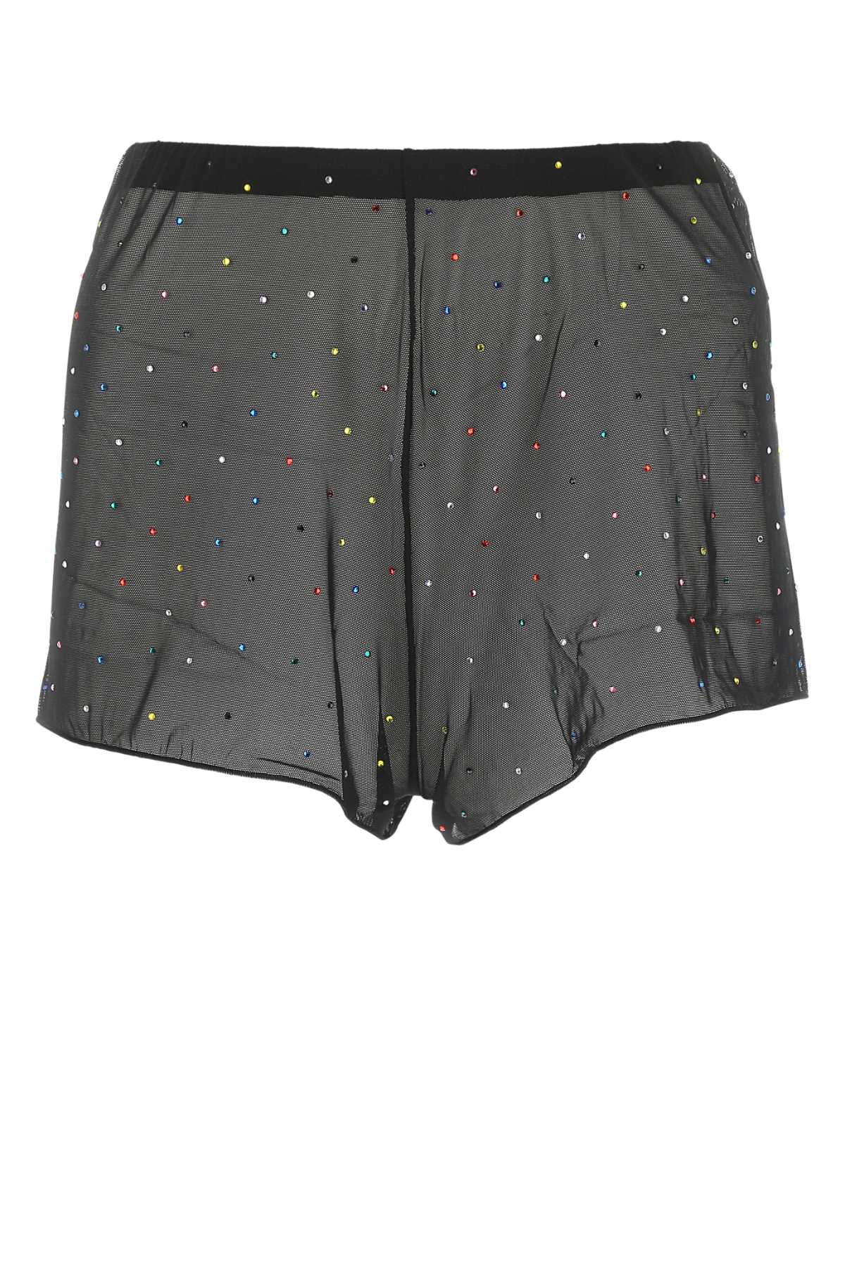 Embellished Stretch Mesh Lingerie Shorts