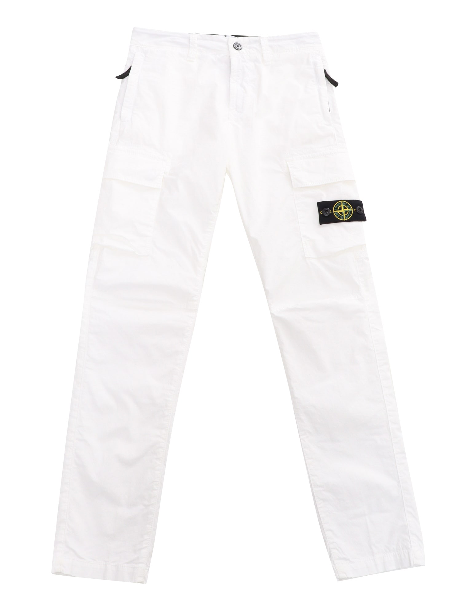 Stone Island Junior Kids' White Trousers With Pockets